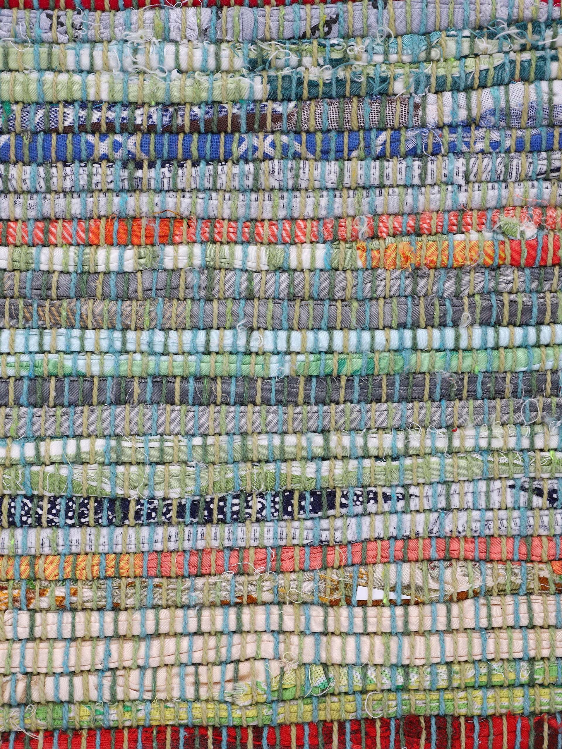 carpetfine Vloerkleed Kelim Chindi, omkeerbaar tapijt handgeweven, patchwork tapijt met franjes, ook verkrijgbaar in loperformaten