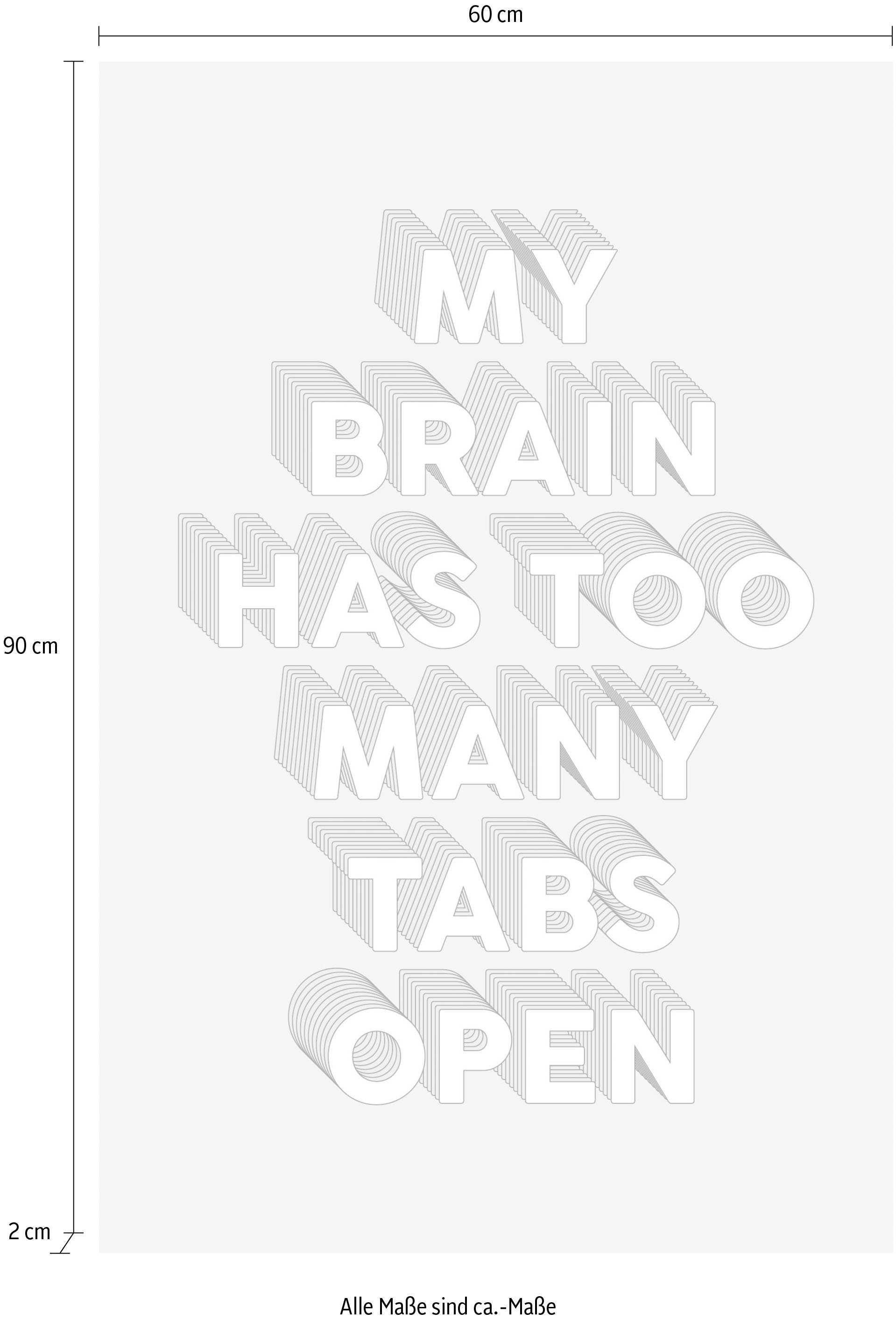 queence Artprint op linnen Quote Brain Premium canvasstof, handgemaakt in Duitsland