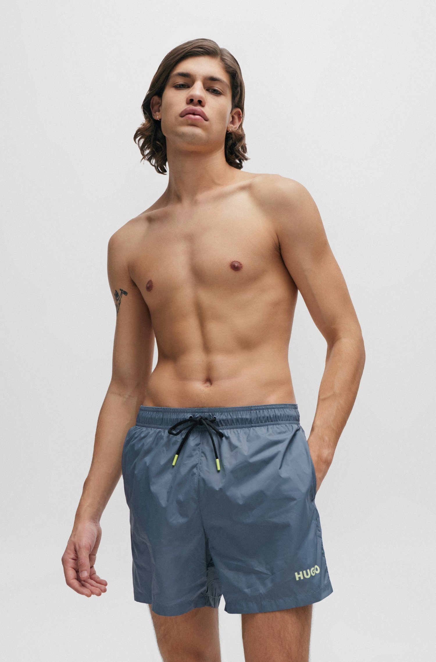 HUGO underwear Zwembroek met logo-katoenkoord