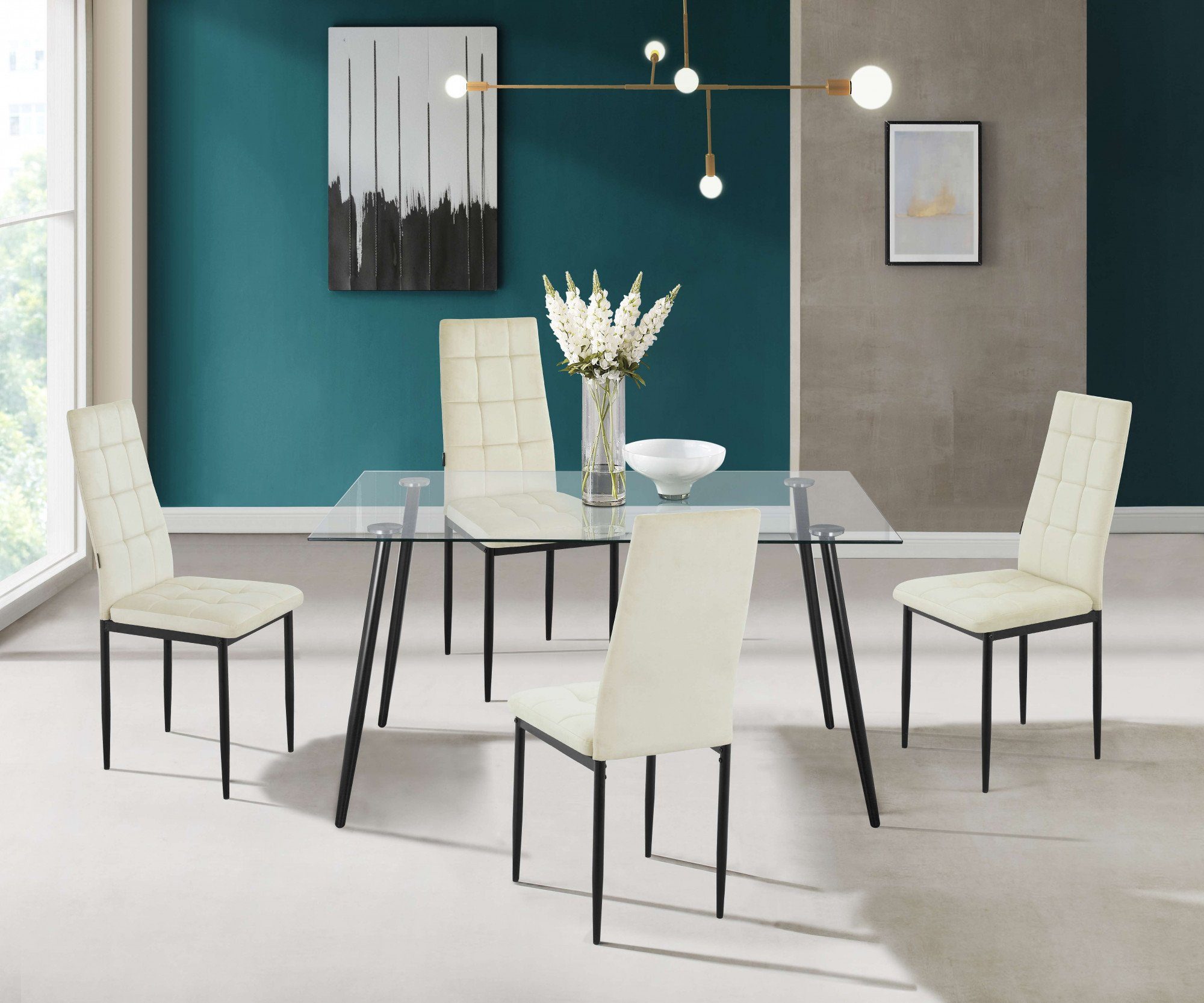 INOSIGN Eetkamerstoel Moana Met quilten (set, 4 stuks)