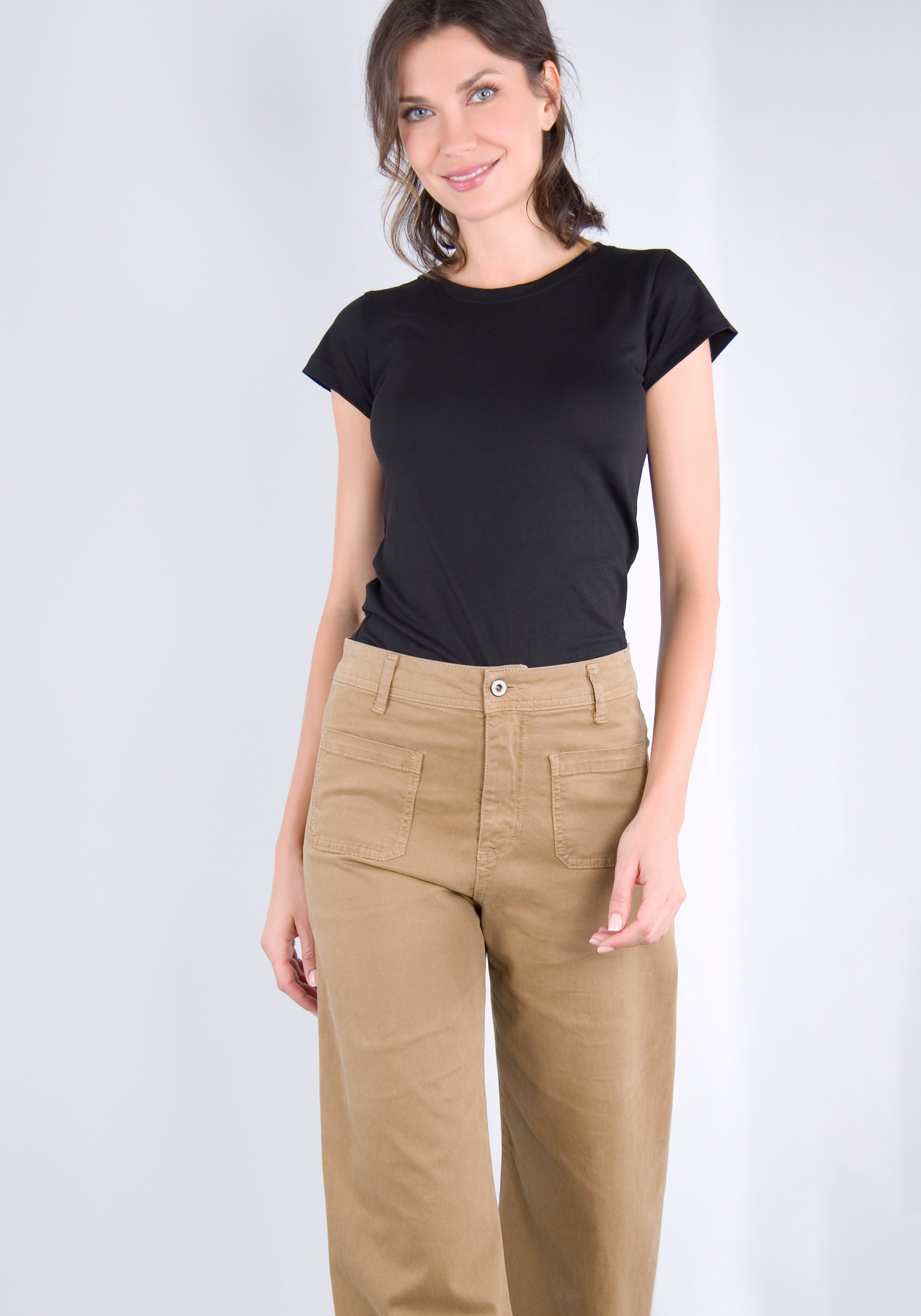 Please Jeans Broek met wijde pijpen van hoogwaardige katoenmix met stretch