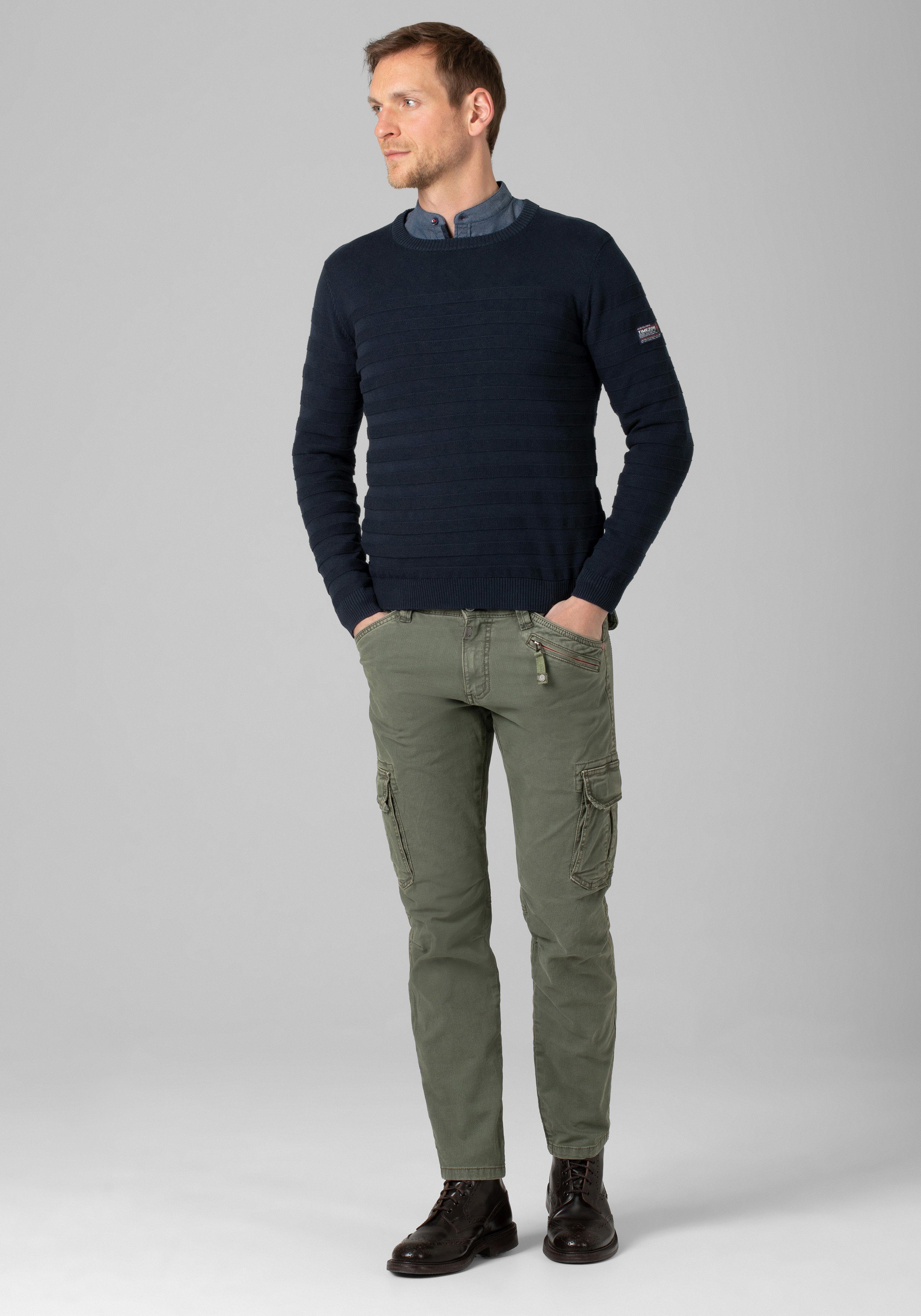 TIMEZONE Gebreide trui Striped Crewneck Sweater