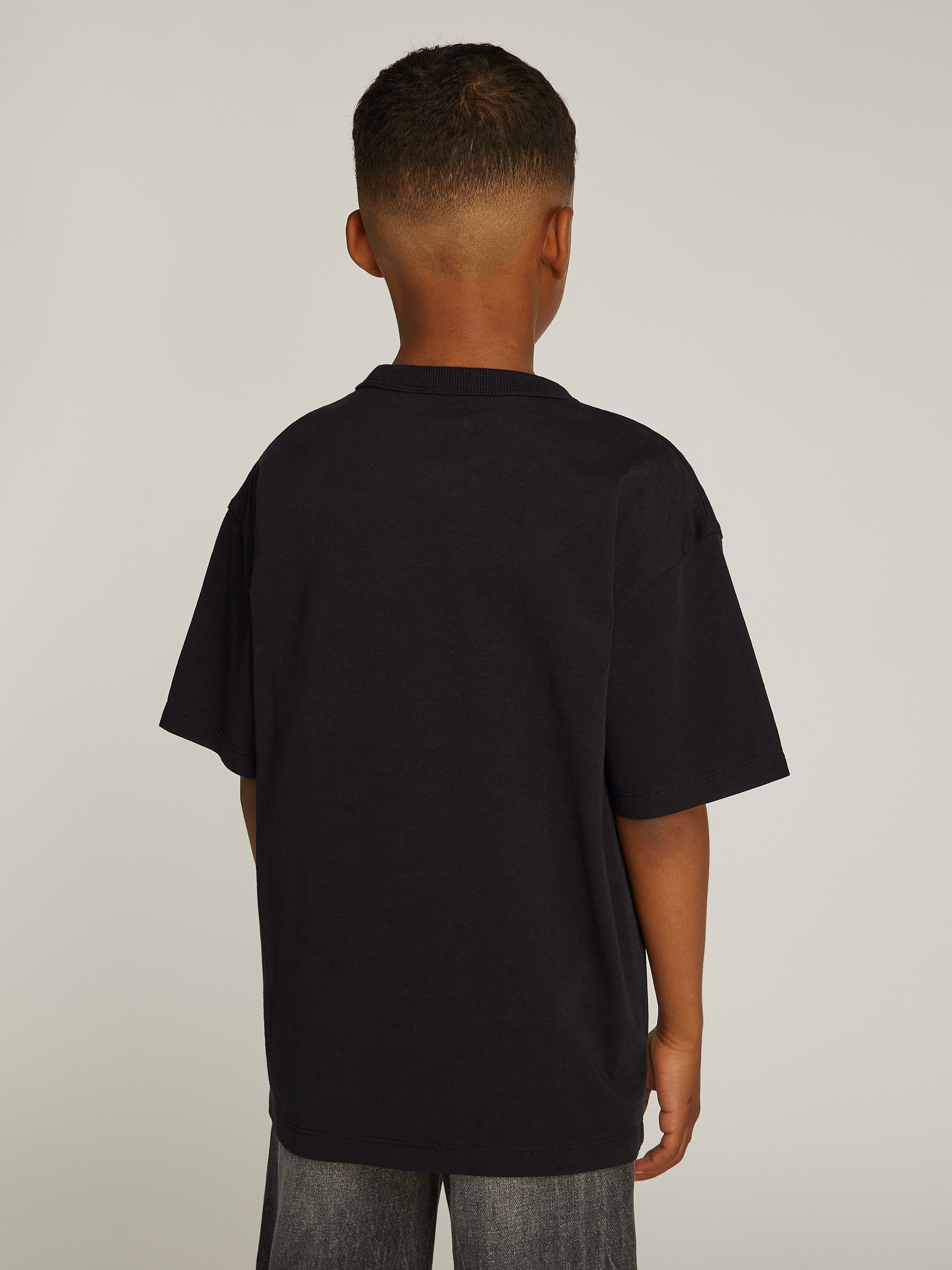 Calvin Klein Shirt met ronde hals LARGE SHIFTED CK SS T-SHIRT voor kinderen tot 16 jaar met logo-opdruk