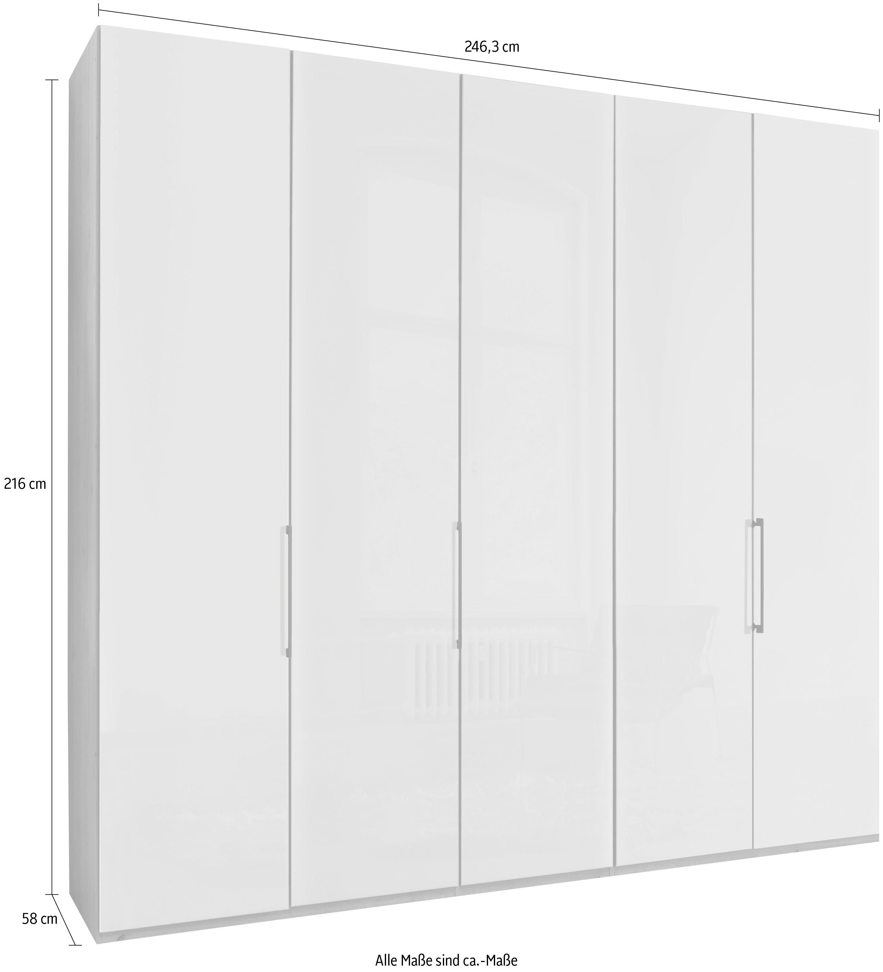 WIEMANN Draaideurkast Monaco, Kledingkast, Kast, Linnenkast, met elegant glazen front met chic glazen front en hoogwaardig beslag inclusief deurdemping