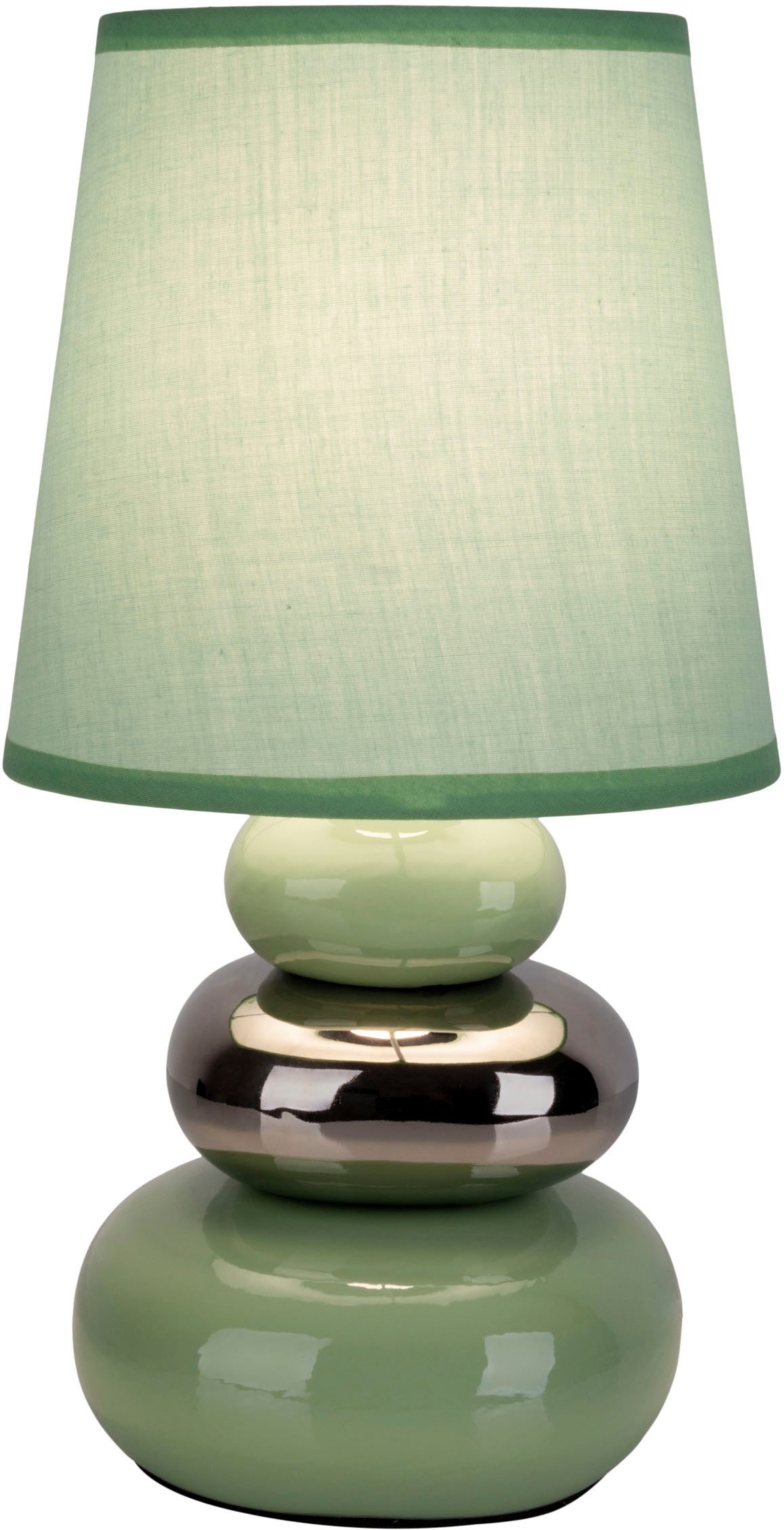 näve Tafellamp Stoney met keramieken voet en textielen kap, 1xe14/max.40 w (1 stuk)
