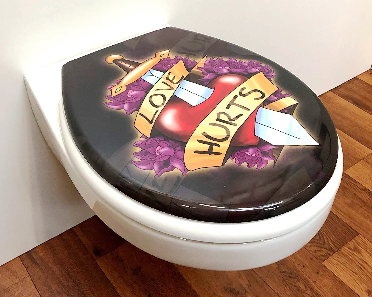 ADOB Toiletzitting Love Hurts Soft-closemechanisme, voor het schoonmaken afneembaar
