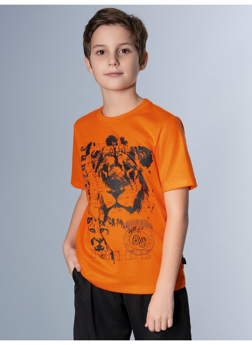 Trigema T-shirt met groot leeuwen print (1-delig)