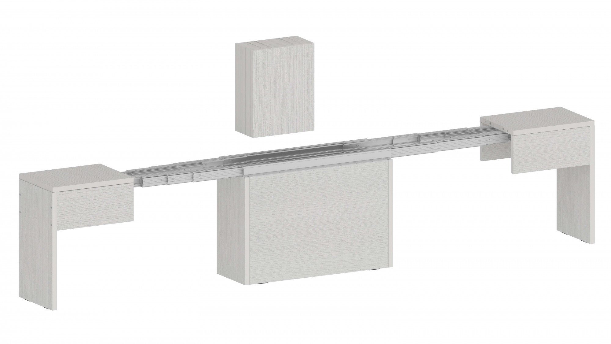 INOSIGN Zitbank Praktika, Zitbank, Bank met uittrekfunctie, uittrekbaar van 66 naar 290 cm (1 stuk) wit, eetbanken