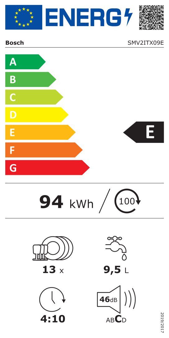 BOSCH Volledig geïntegreerde vaatwasser SMV2ITX09E, 81,5 cm x 59,8 cm