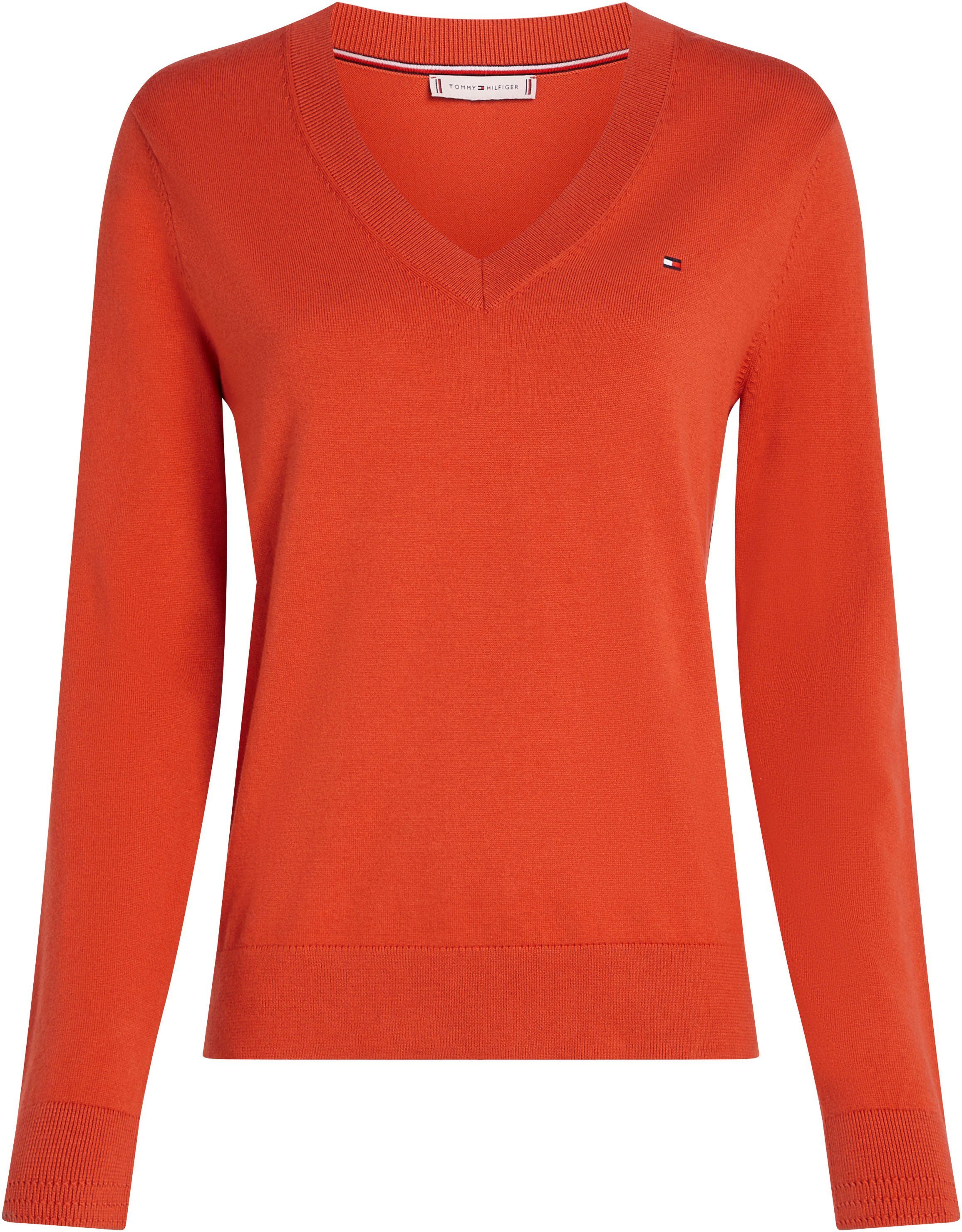 Tommy Hilfiger Trui met V-hals met logoborduursel