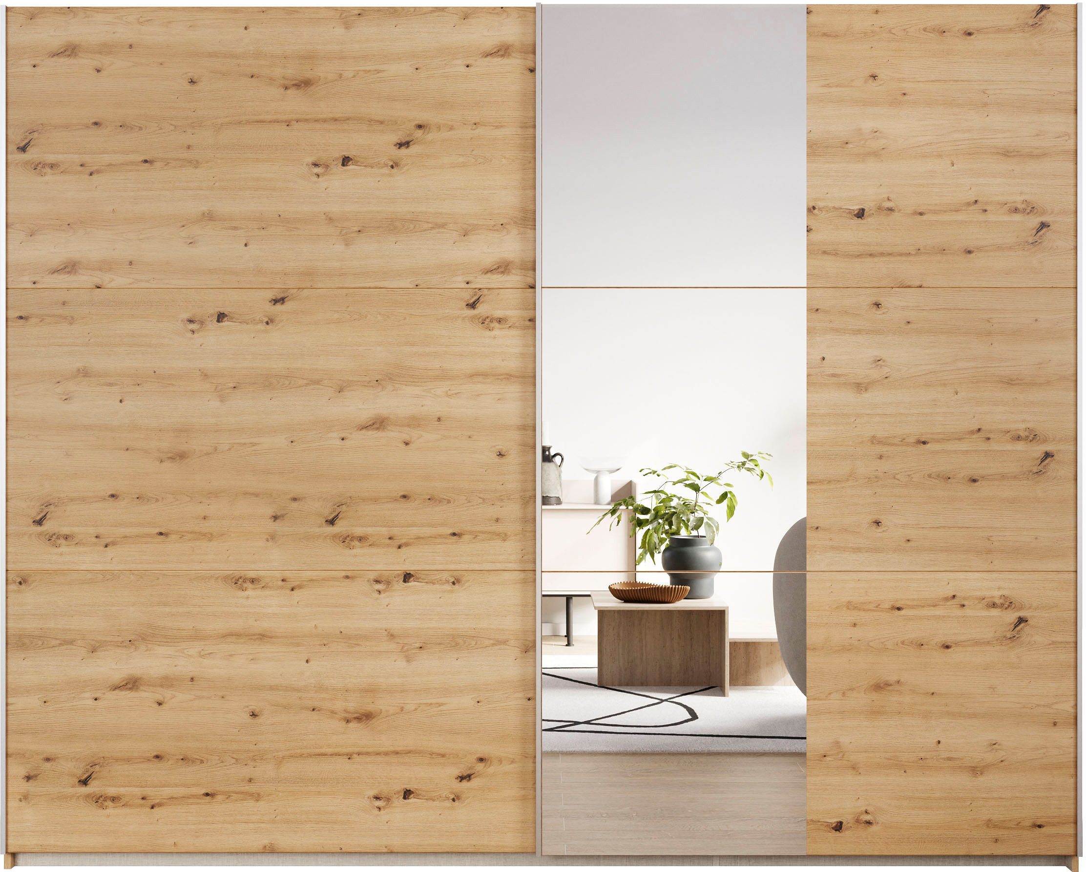 rauch Zweefdeurkast Kledingkast draaideurkast kast garderobe KRONACH TOPSELLER met spiegel en veel opbergruimte, metalen greepstrips, made in germany
