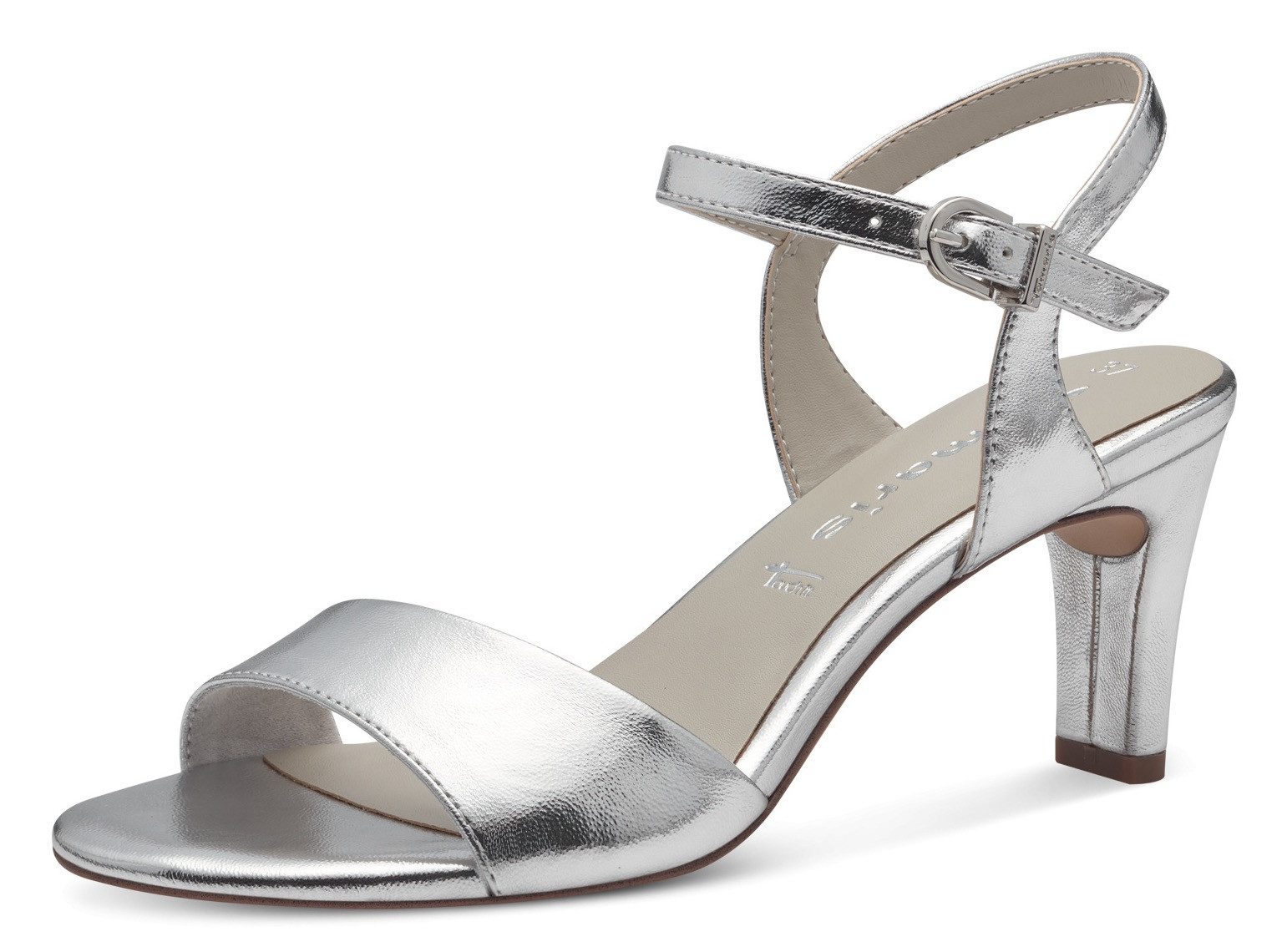 Tamaris Sandaaltjes , hakken, zomerschoenen, avondschoenen in veganistische uitvoering dames sandaaltjes maat 39 zilver(kleur)