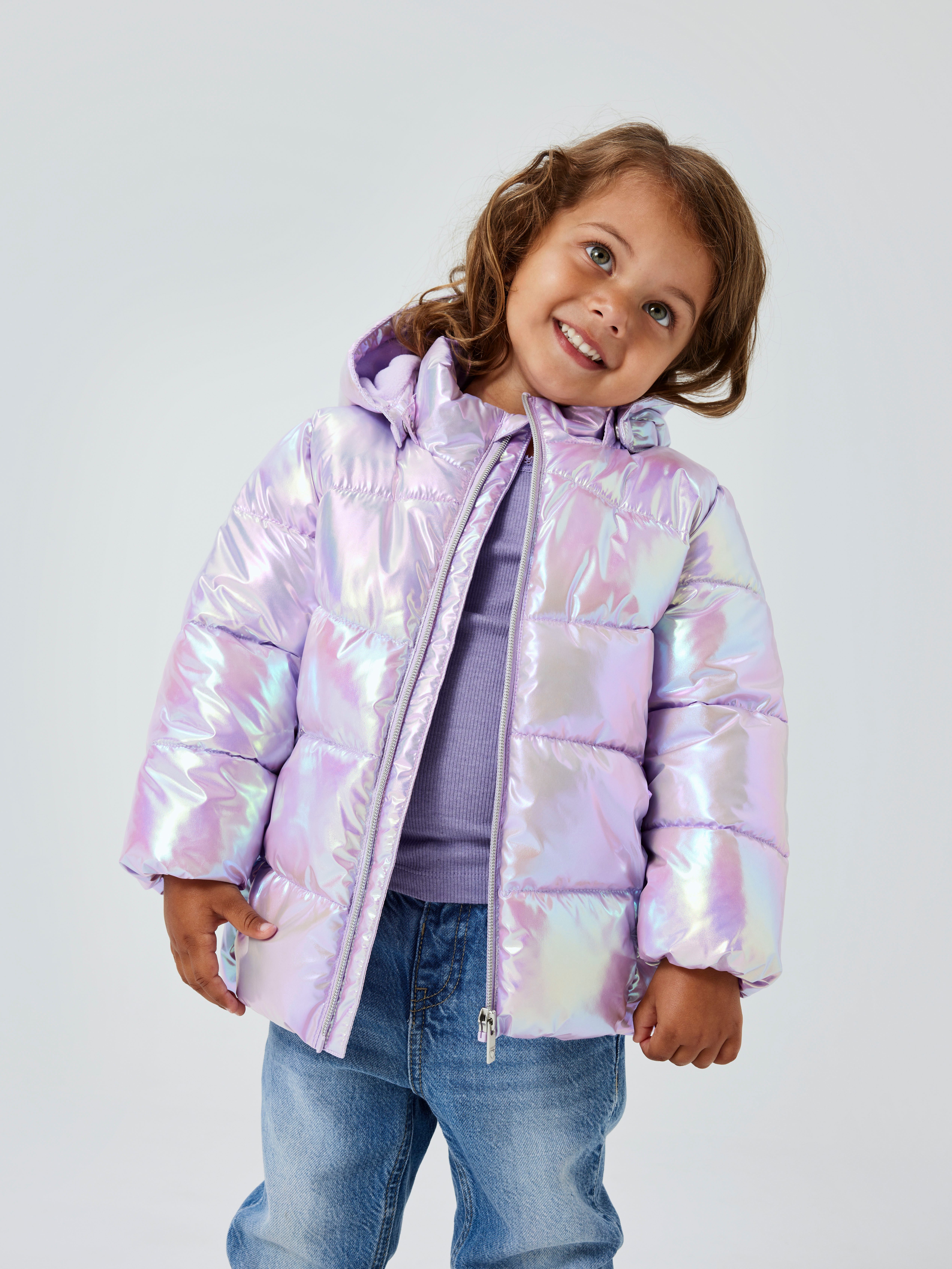 Name It Gewatteerde jas NMFMOLINA JACKET SHINY met decoratieve, reflecterende details