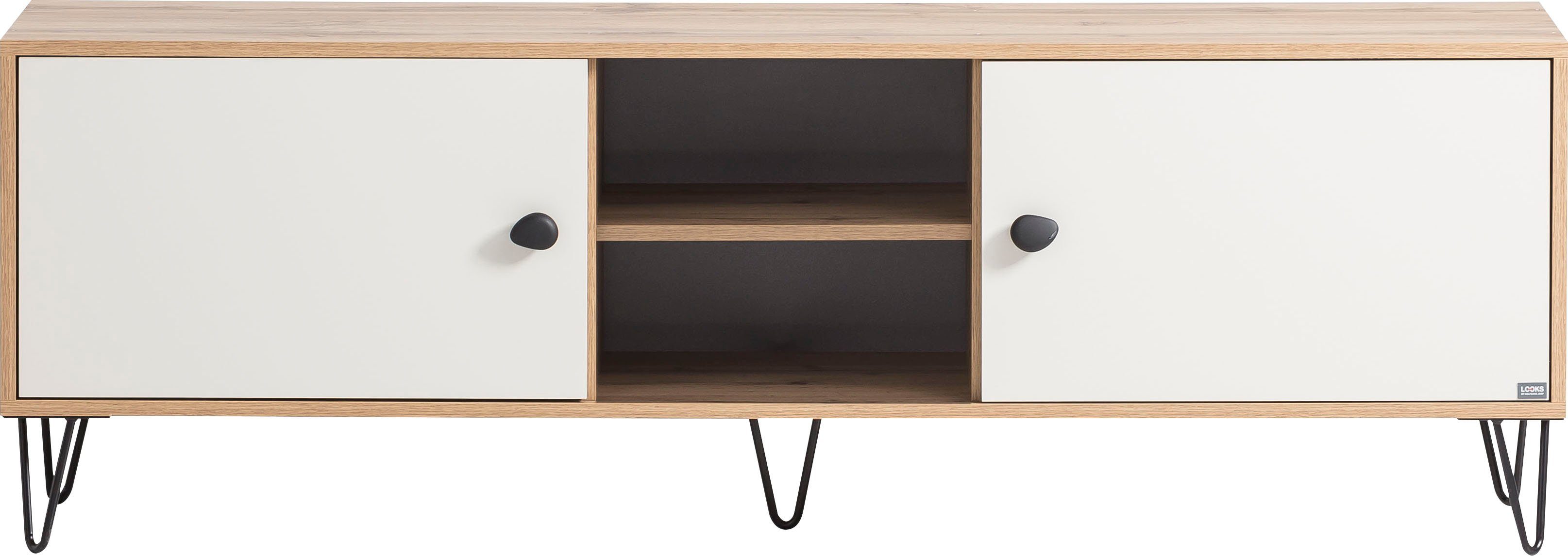 LOOKS BY WOLFGANG JOOP Tv-meubel Looks Organic Met hoogwaardig metalen beslag en soft-closescharnieren lowboards wit