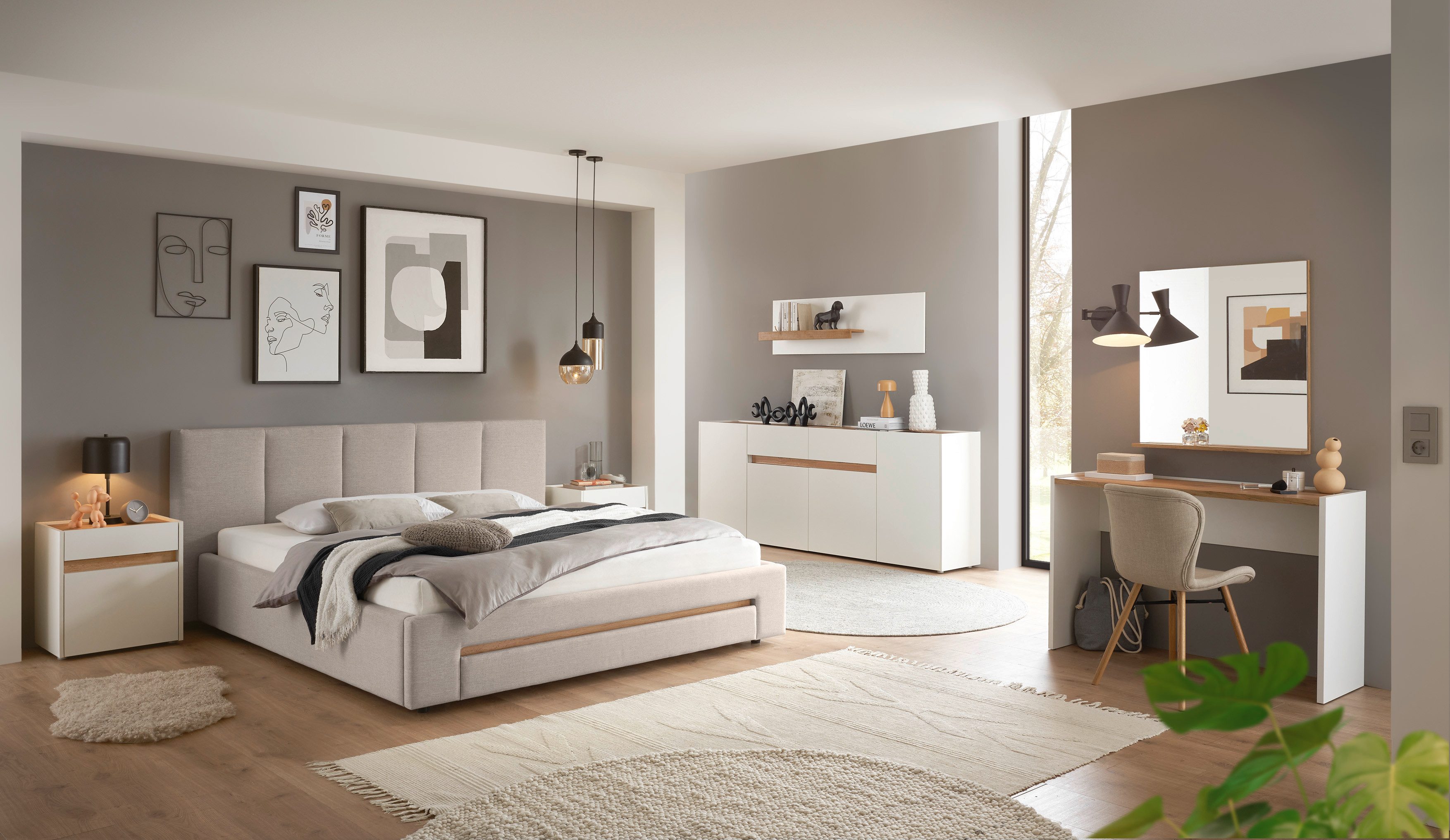 INOSIGN Gestoffeerd bed CiTY/GiRON, bedframe met bedlade, gestoffeerd opbergbed met hondenbed of opberglade, bekleding van corduroy of linnenlook