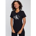 calvin klein shirt met ronde hals core monogram logo regular fit tee met grote ck-logo-print zwart