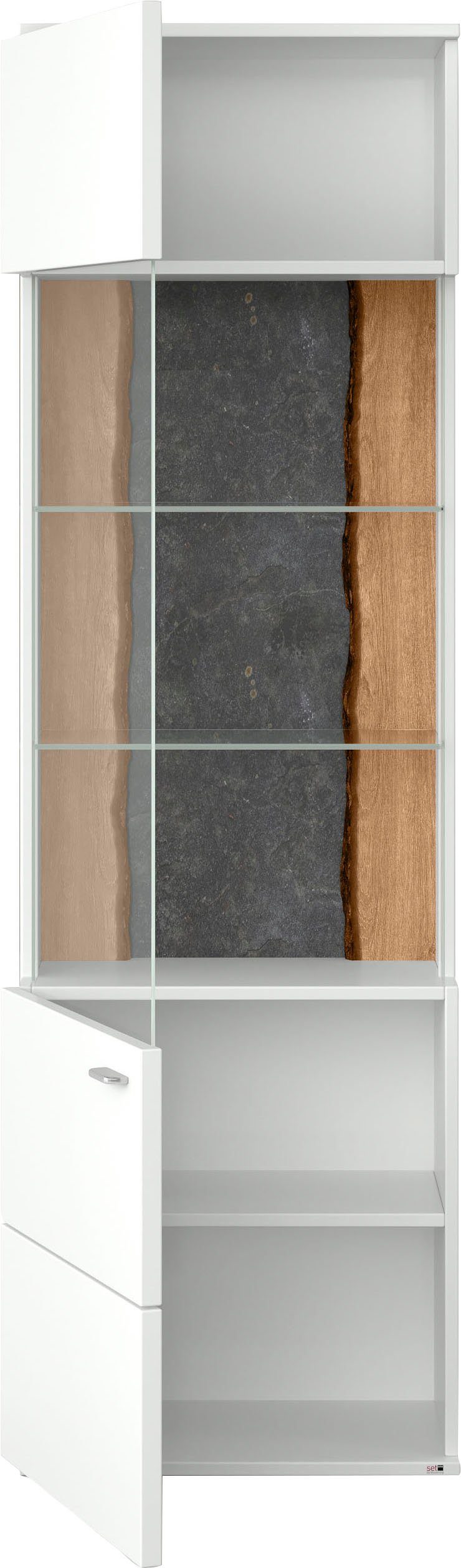 set one by Musterring Vitrinekast Tacoma Type 01, hoogte 207, 4 cm, met getinte glasdeur