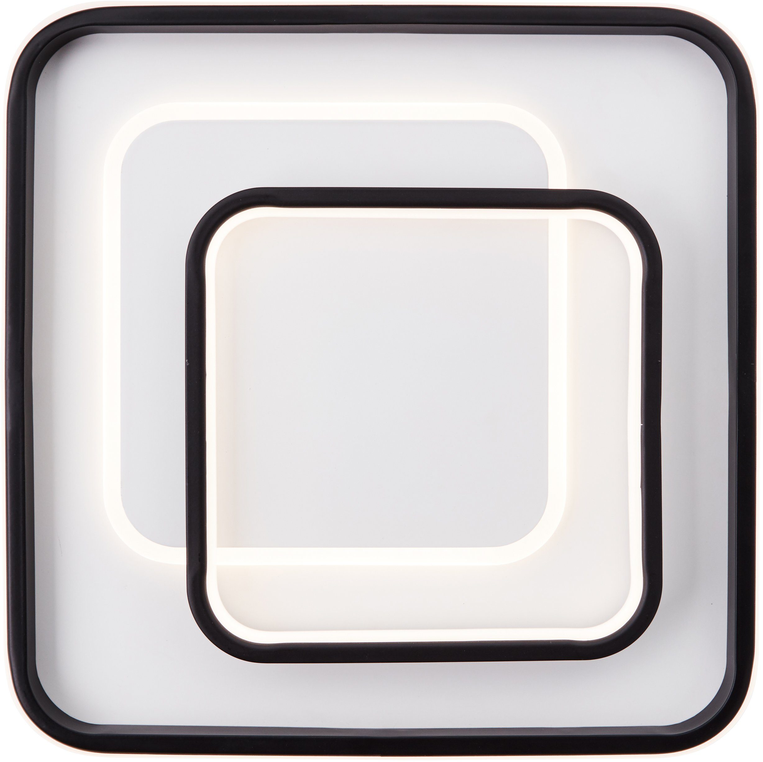 Brilliant Leuchten Led-plafondlamp Cava 40x40 cm, 5400 lm, warmwit licht, metaal, kunststof, wit/zwart (1 stuk)