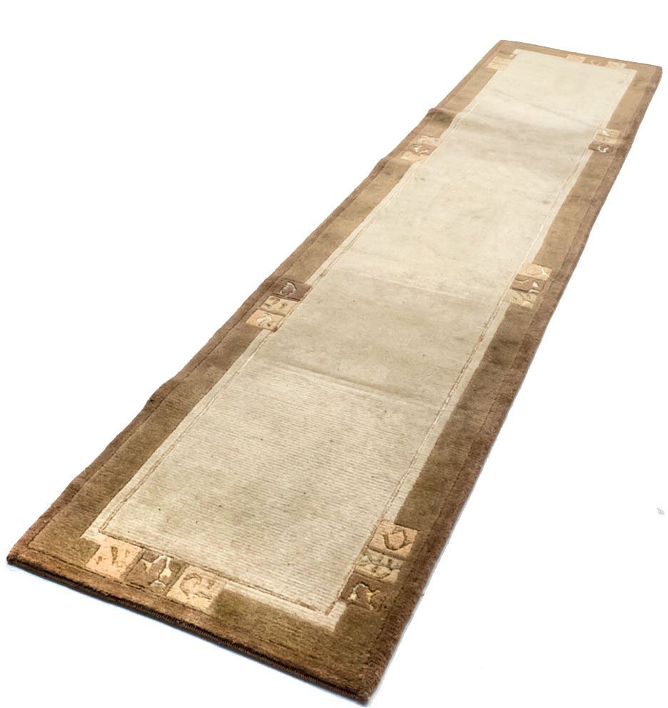 morgenland Wollen kleed Nepal vloerkleed Mumbai wollen vloerkleden maat 85 cm x 200 cm x 18 mm beige