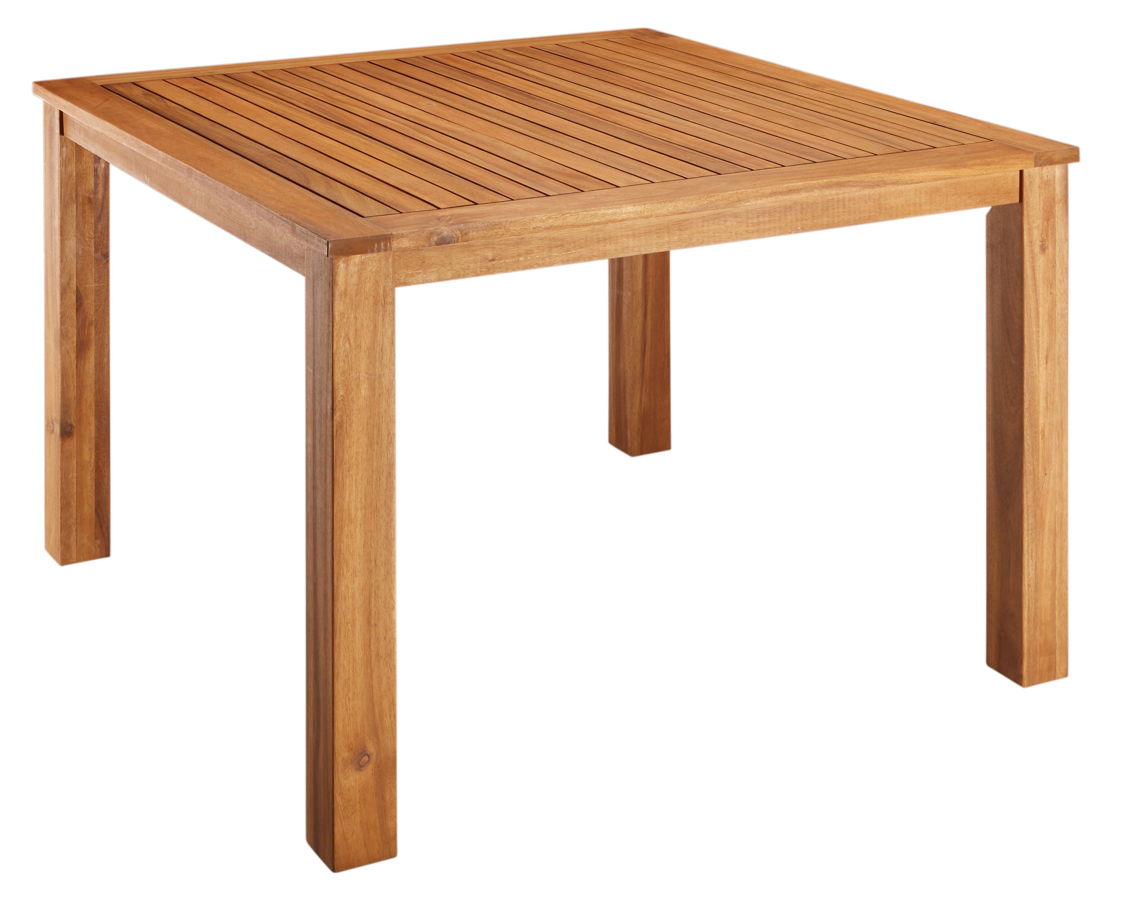 MERXX Tuin-eethoek Toscane 4 stoelen, tafel 110x110x75 cm, polyrotan/acacia (9-delig)