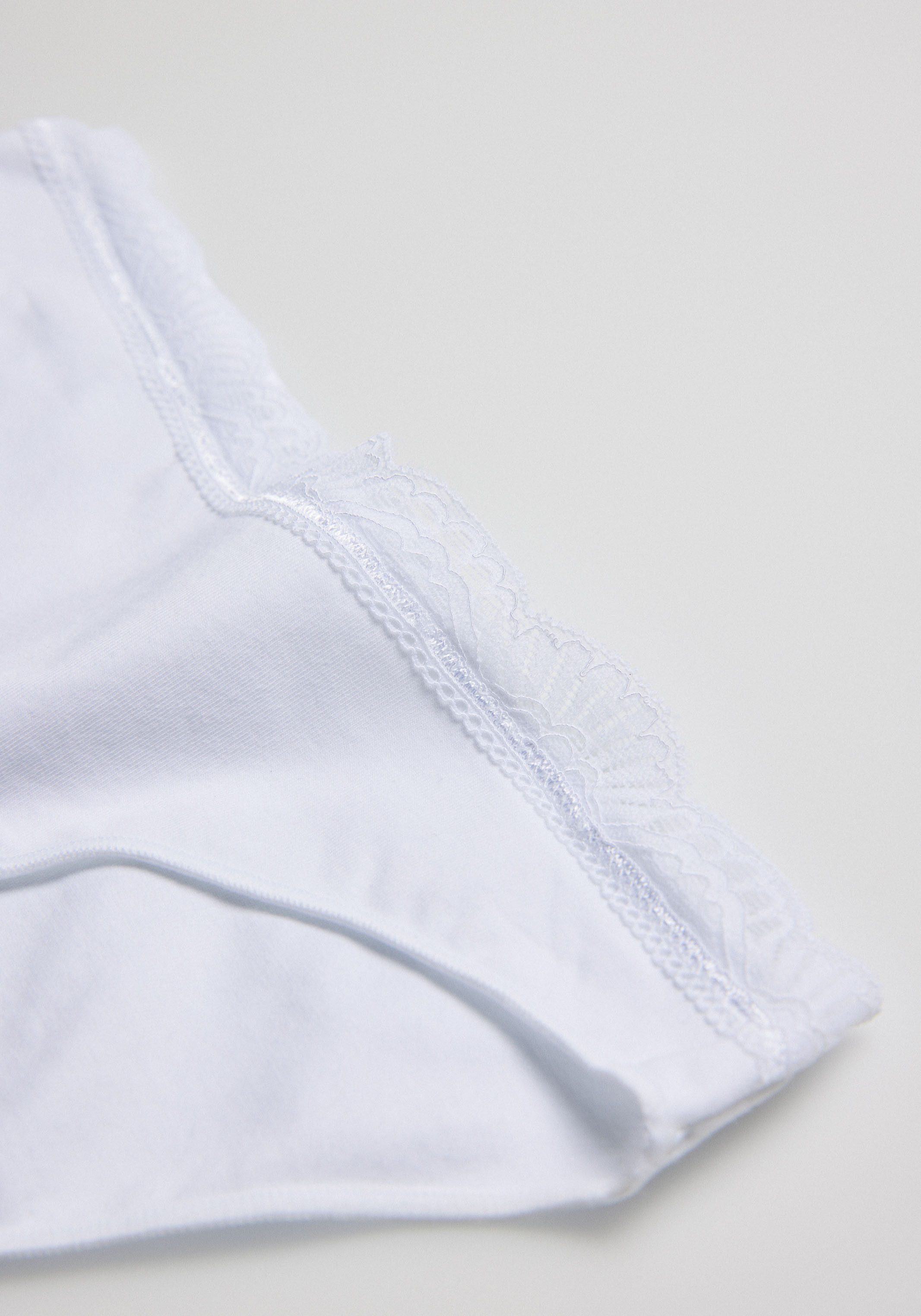 YSABEL MORA Minislip BASIC COLLECTION COTTON WITH LACE (Set van 3)