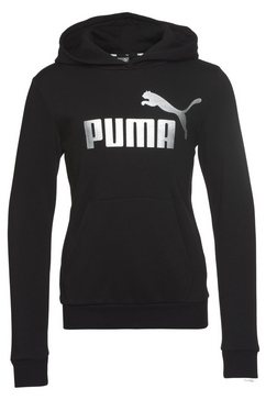 puma hoodie ess+ logo hoodie fl g zwart