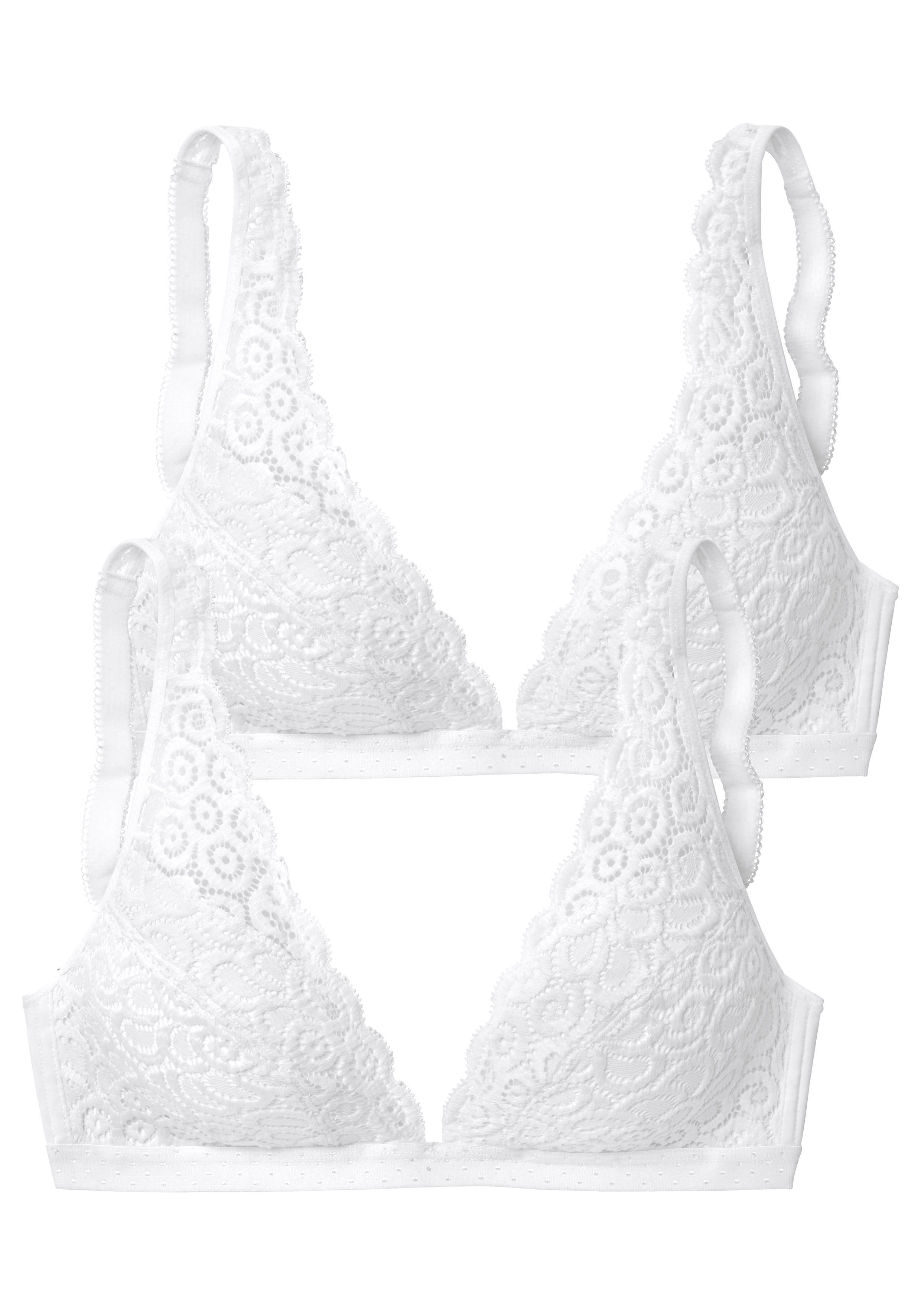 Petite fleur Bralette-bh zonder beugels, van kant, dessous (Set van 2)