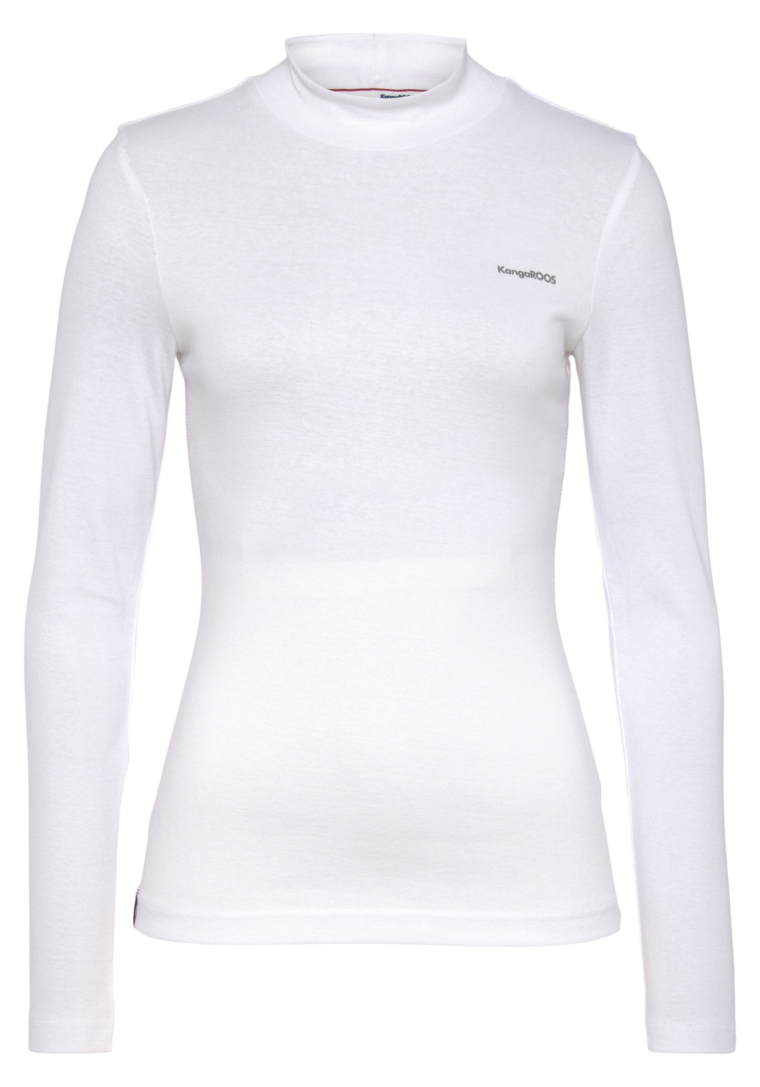 KangaROOS Longsleeve Lange mouwen, zeer figuurvolgend, effen, staande kraag