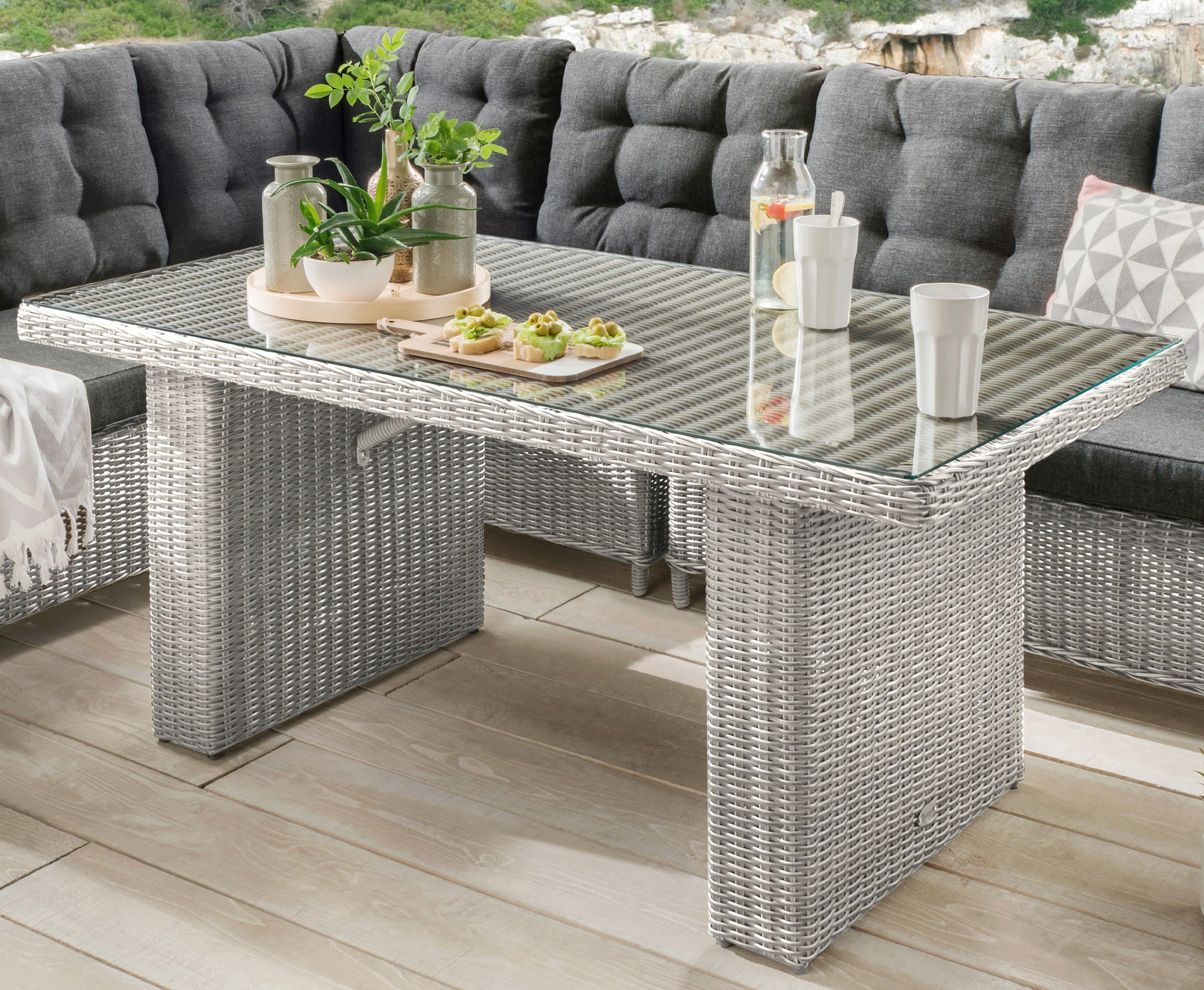 Destiny Tuin-eethoek Palma Aluminium, polyrotan (set, 19-delig)