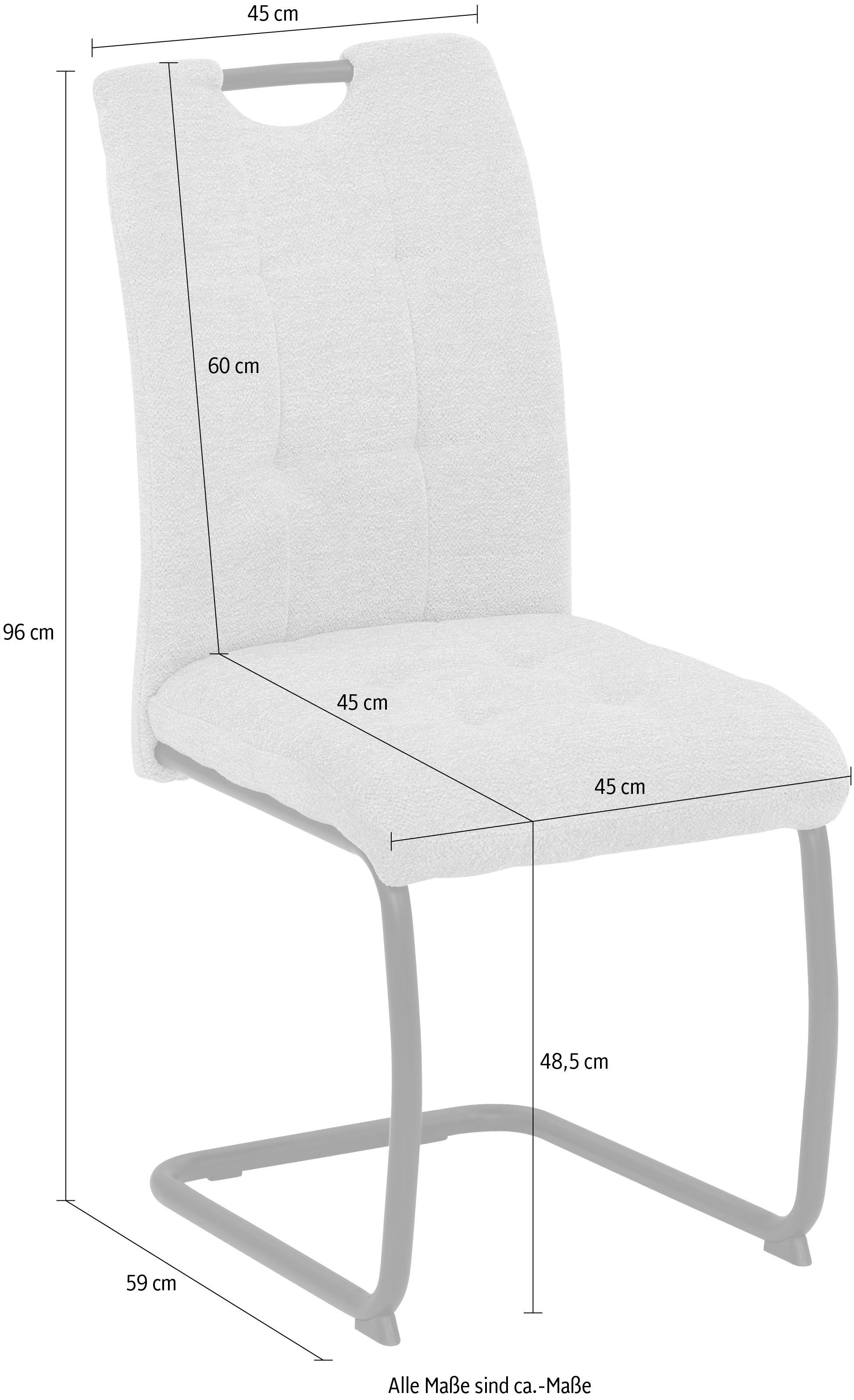 HELA Vrijdragende stoel LEONA eetkamerstoel Keukenstoel, voor de eettafel, in teddy-look (set)