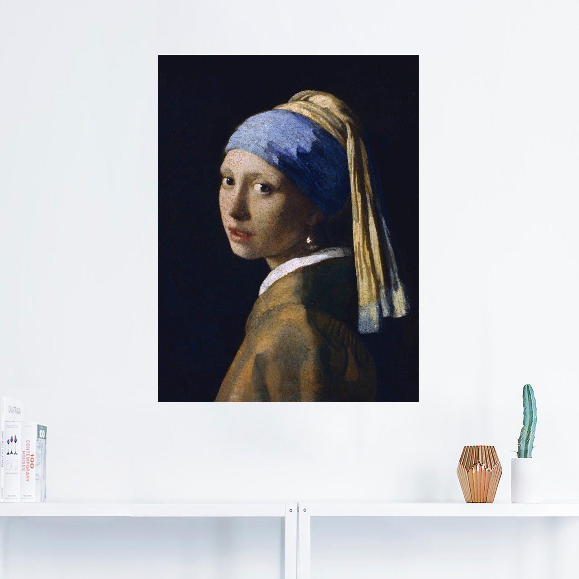 Artland Artprint Het meisje met de parel als artprint op linnen, poster, muursticker in verschillende maten
