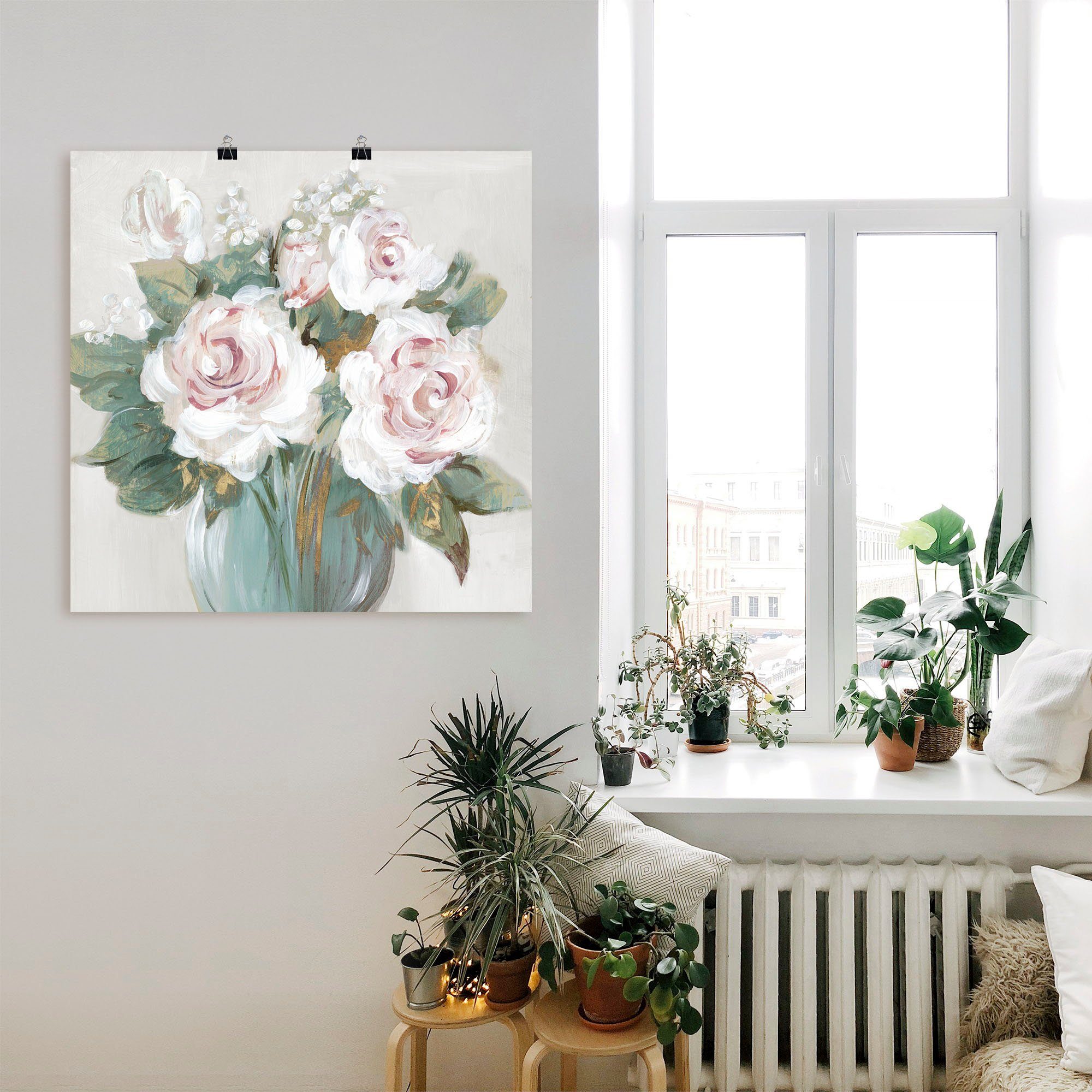Artland Artprint Goudkleurige bos bloemen als artprint van aluminium, artprint voor buiten, artprint op linnen, poster in verschillende maten. maten