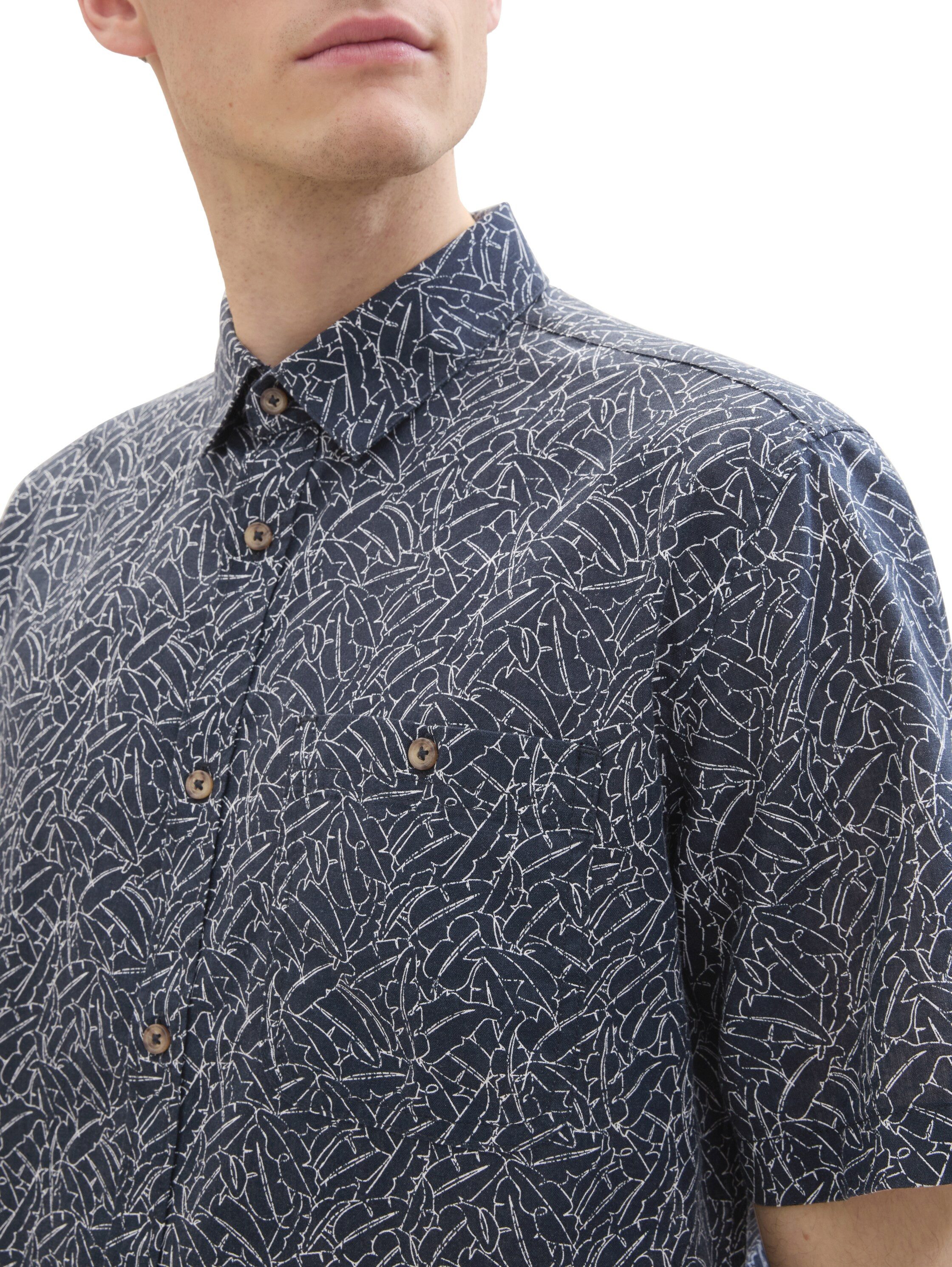Tom Tailor Linnen overhemd met print all-over