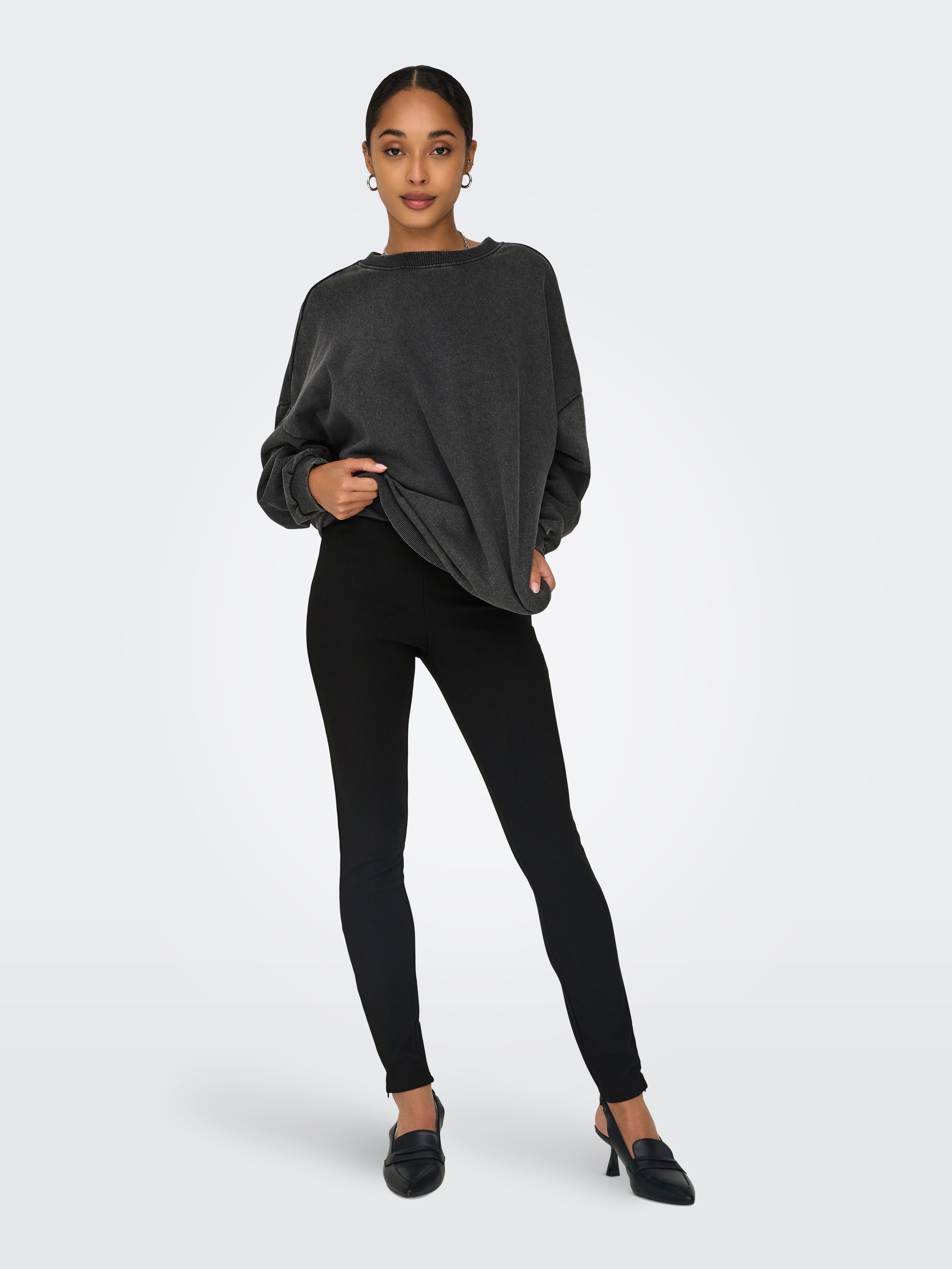Only Legging met hoge taille ONLPEONY HW RIB ZIP LEGGING CC PNT