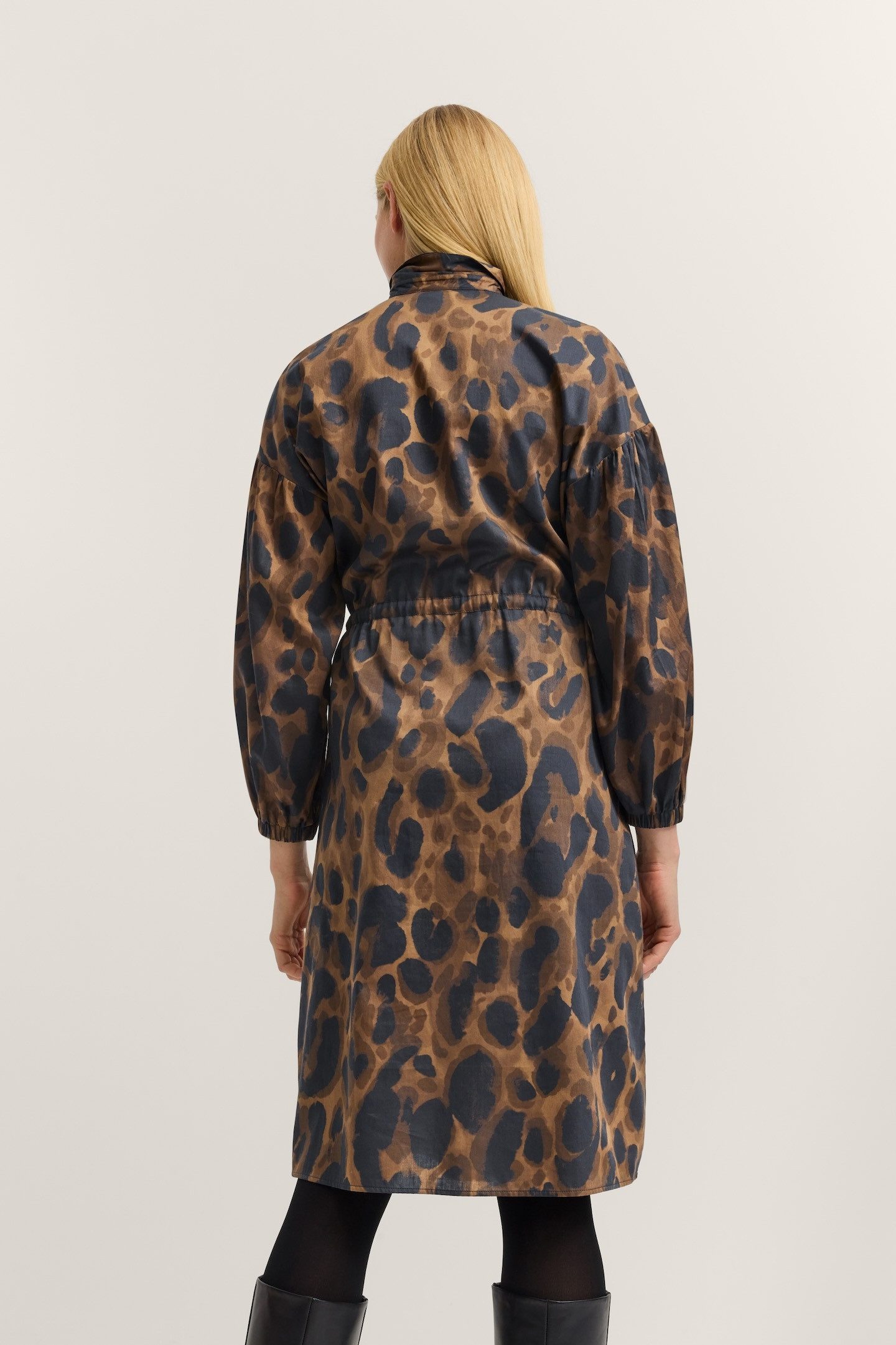 Bugatti Blousejurk Leopatroon met strikceintuur en van katoen