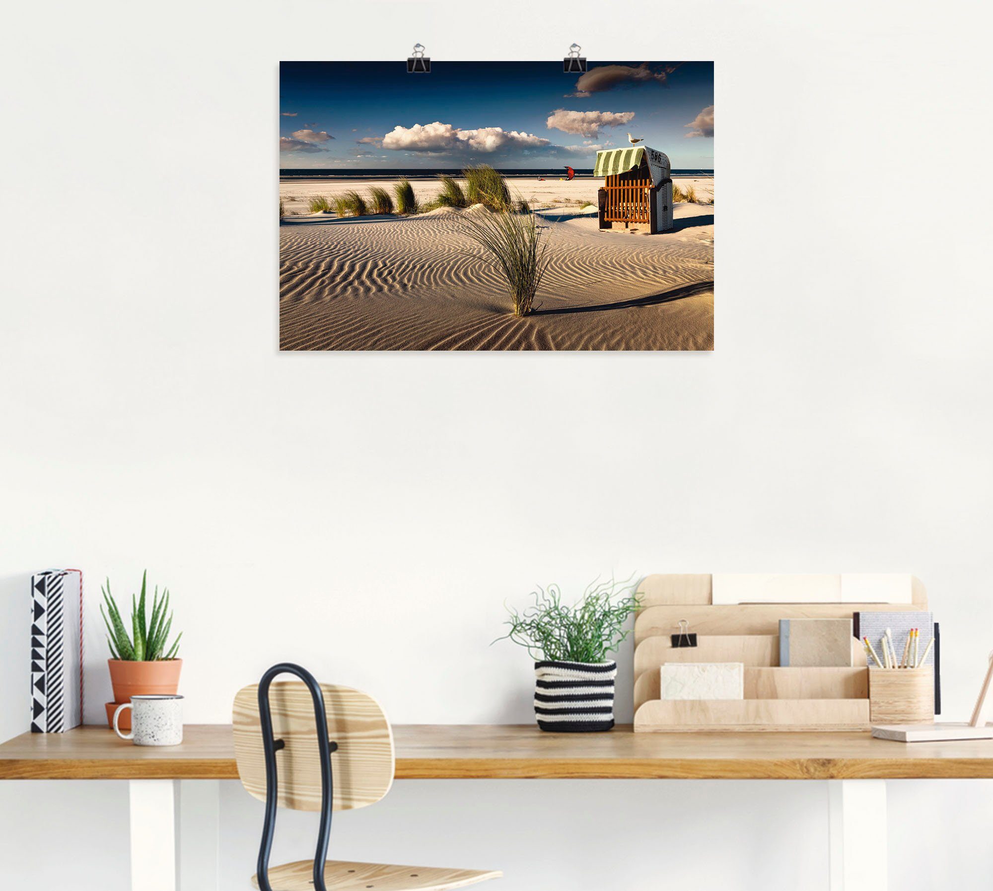Artland Artprint Op een zomeravond aan het strand als artprint van aluminium, artprint voor buiten, artprint op linnen, poster in verschillende maten. maten