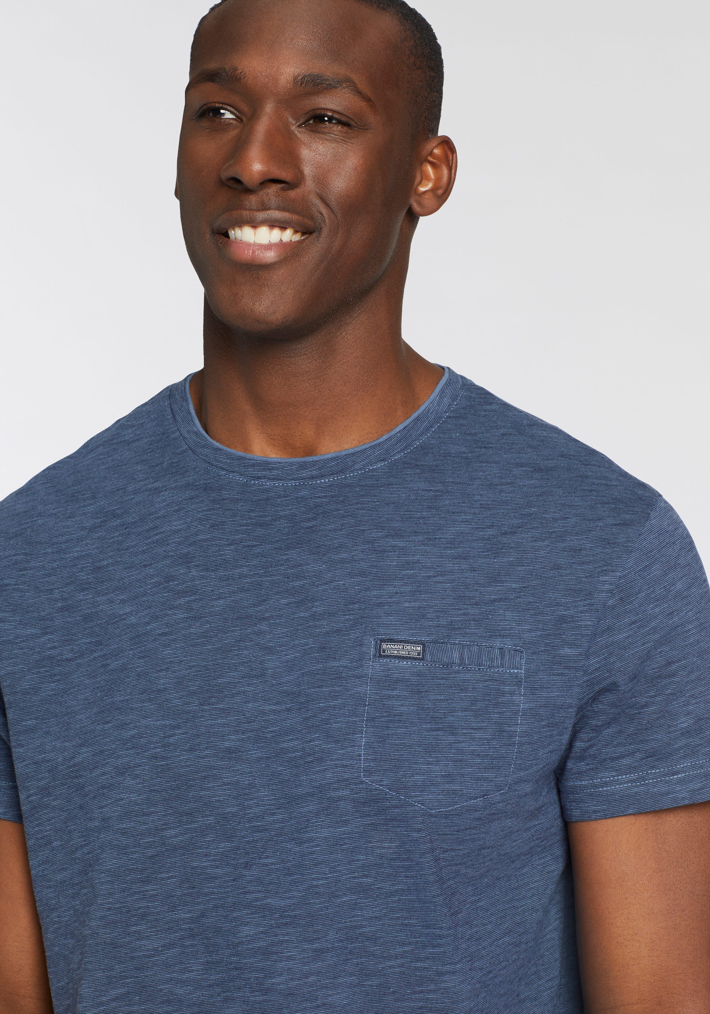 Bruno Banani T-shirt Met dubbele kraag en sierborstzak