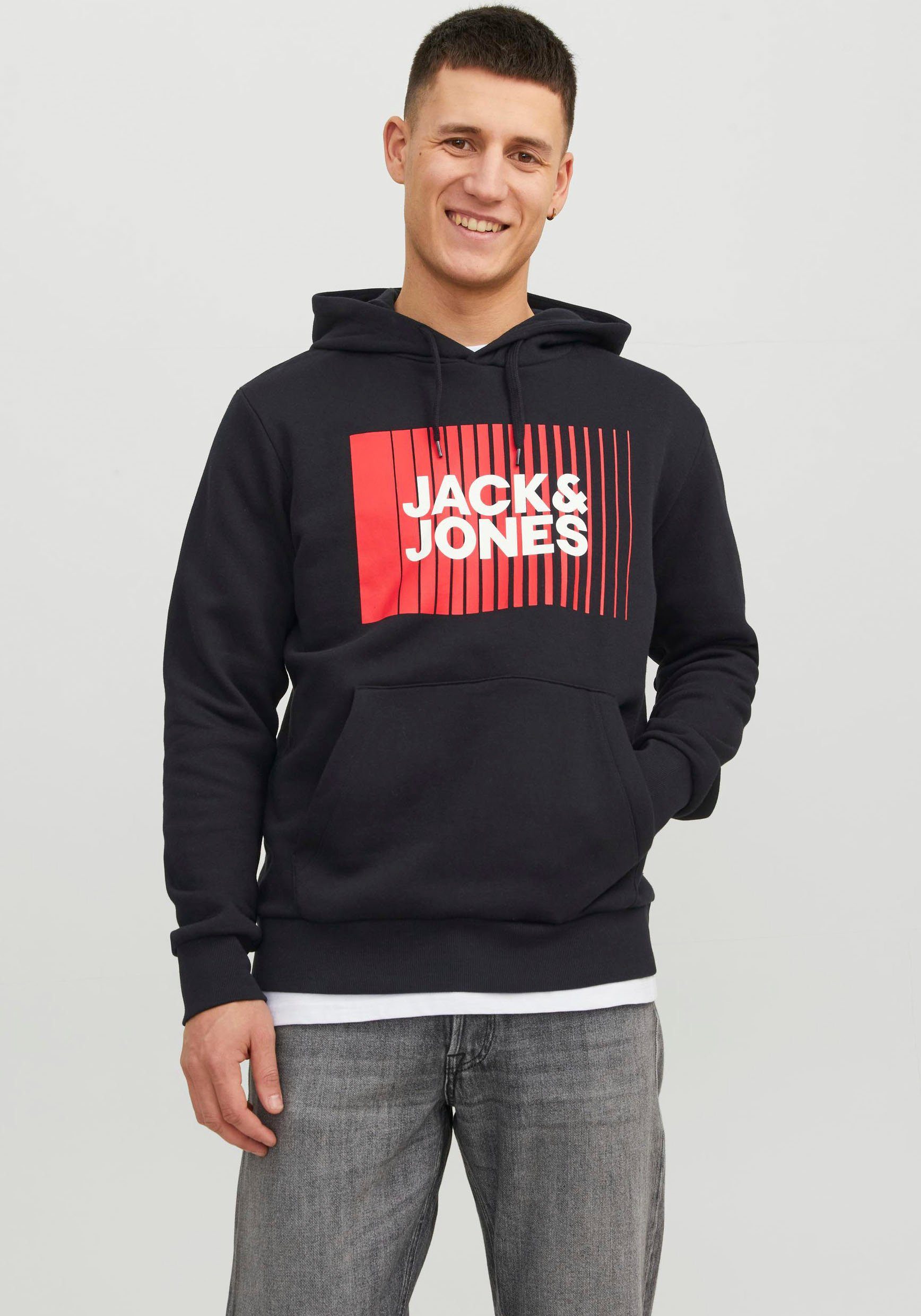 Jack & Jones Hoodie JJECORP LOGO SWEAT HOOD PLAY NOOS heren hoodies maat S zwart