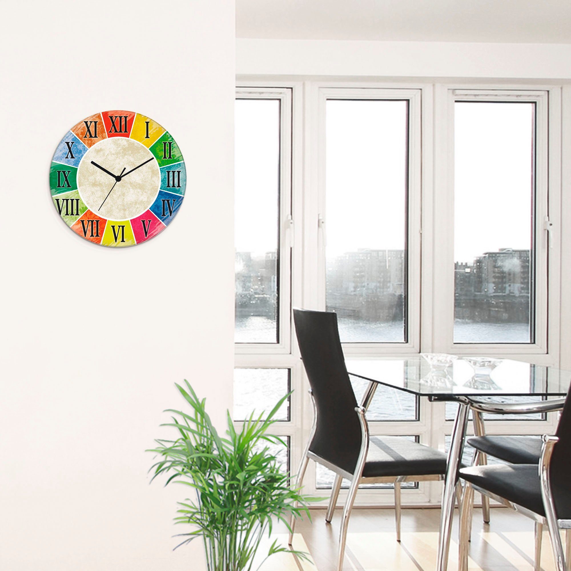 Artland Wandklok Romeinse cijfers optioneel verkrijgbaar met kwarts- of radiografisch uurwerk, geruisloos zonder tikkend geluid