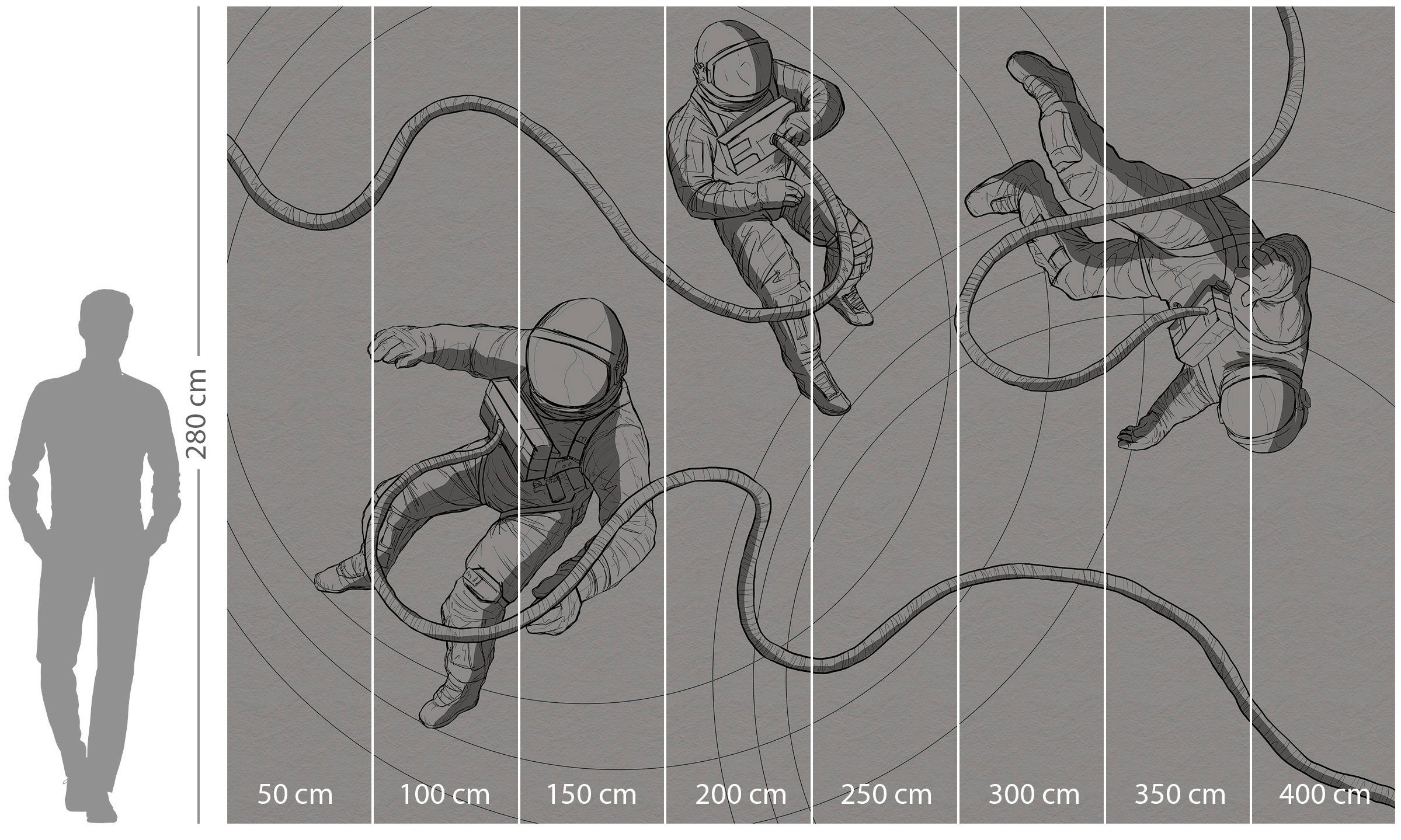 Komar Vliesbehang Digitale print vlies - Extraordinary Astronauts - Afmeting 400 x 280 cm