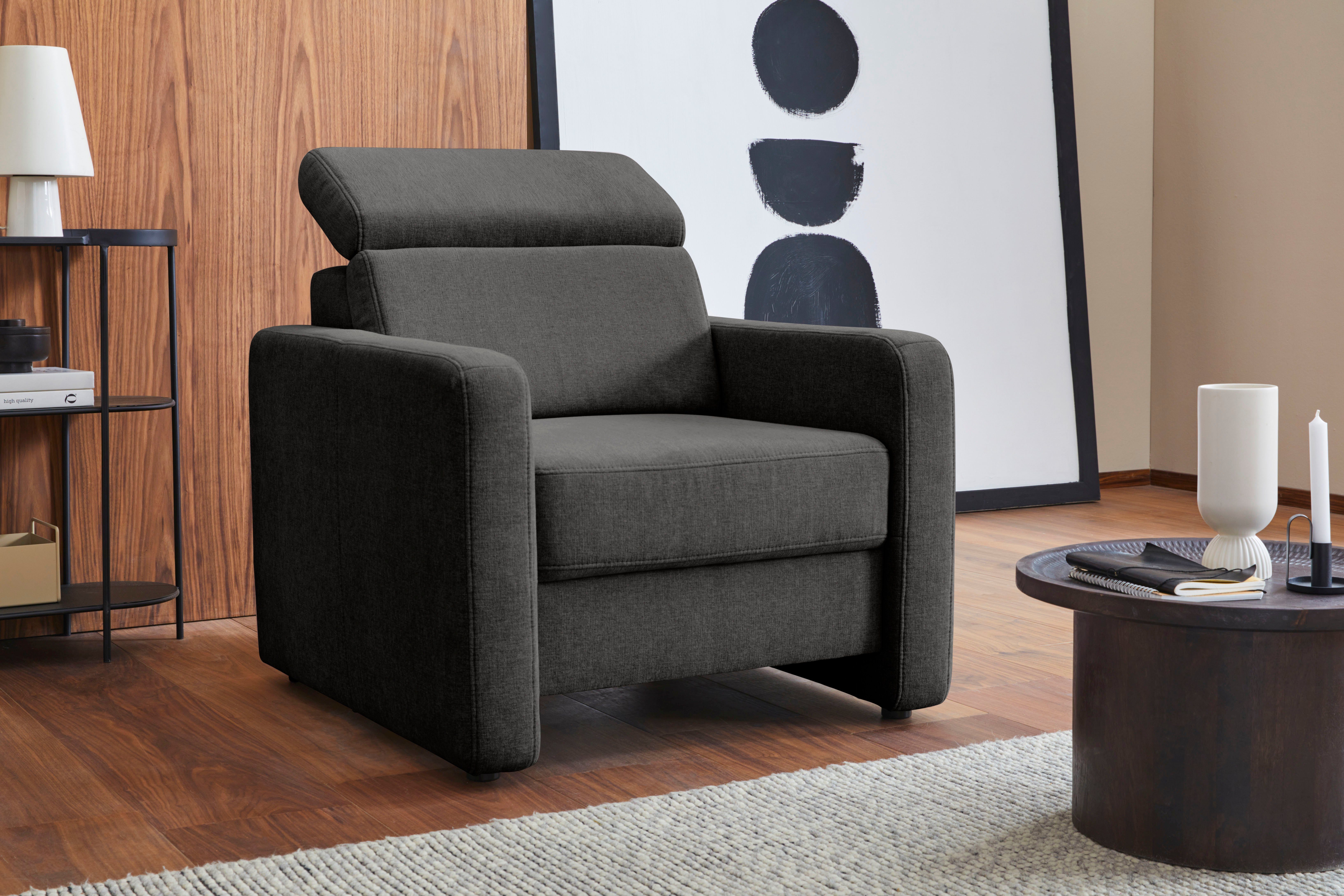 sit&more Fauteuil Bologna met binnenvering, met verstelbare hoofdsteun