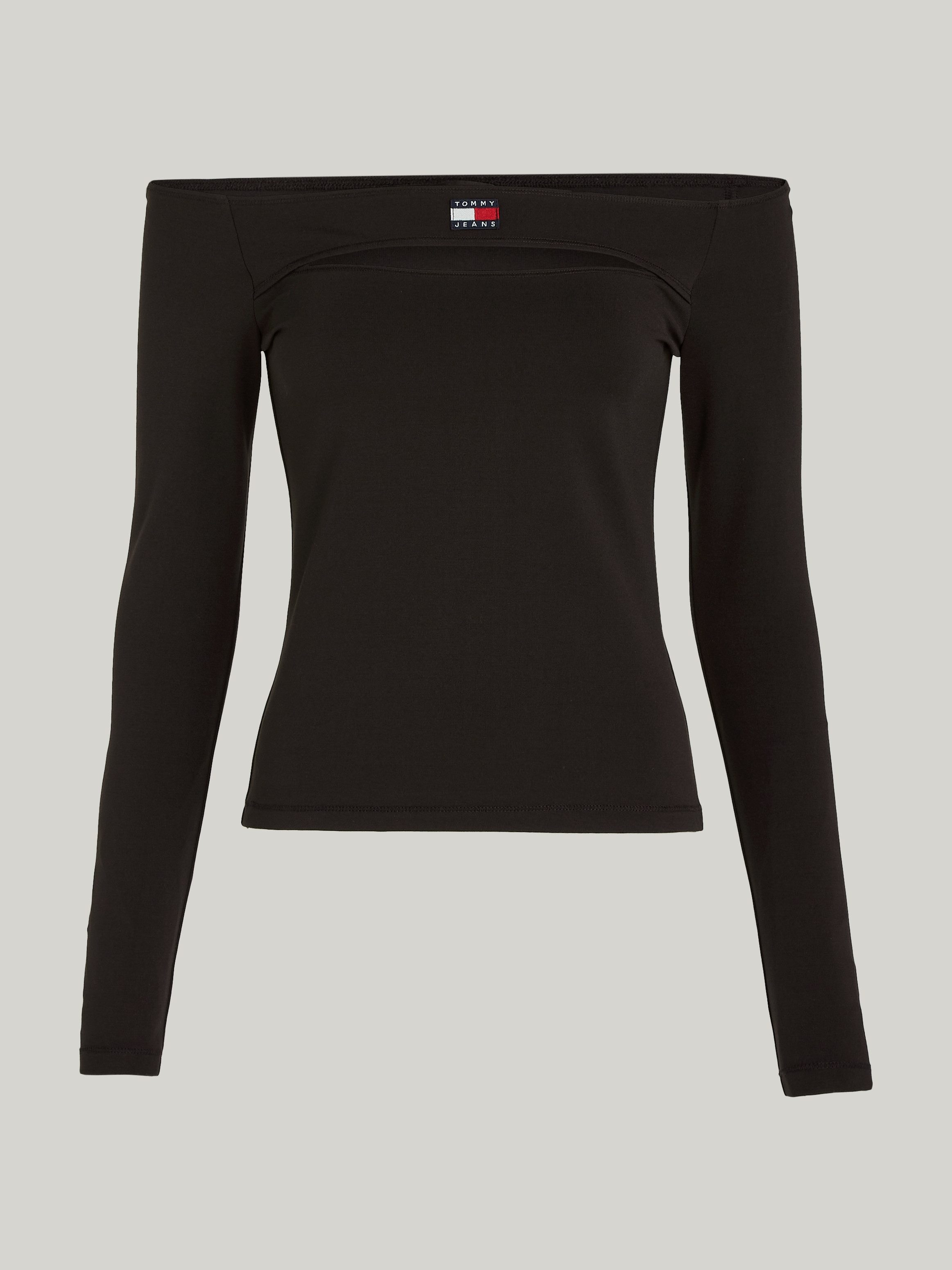 TOMMY JEANS Shirt met lange mouwen TJW SLIM BADGE CUTOUT TOP LS