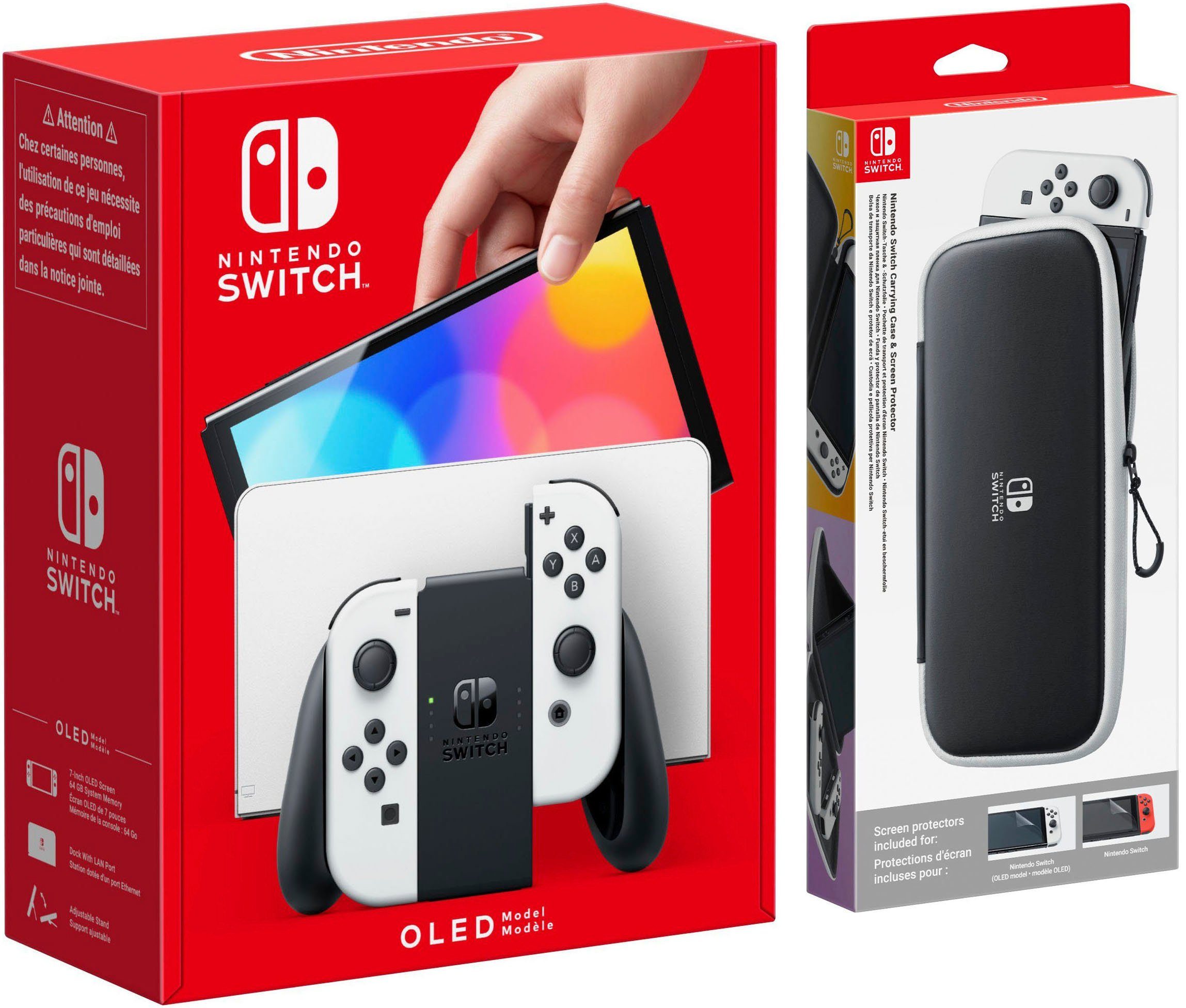 Nintendo Switch Gameconsole OLED-model + beschermfolie & tas