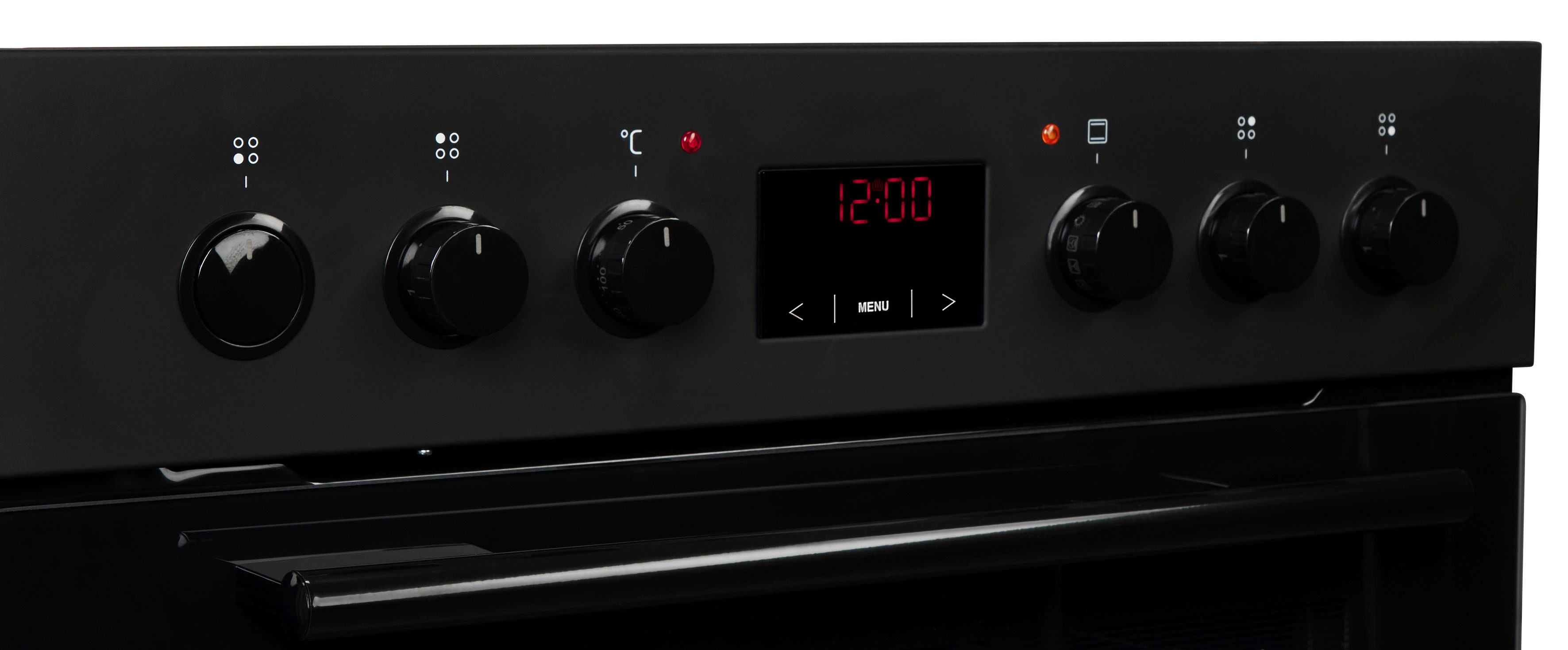 Amica Inbouw elektrisch fornuisset EHC 12921 SM Oven met 11 programma's en tweeledig uittrekbare bakplaat rails.