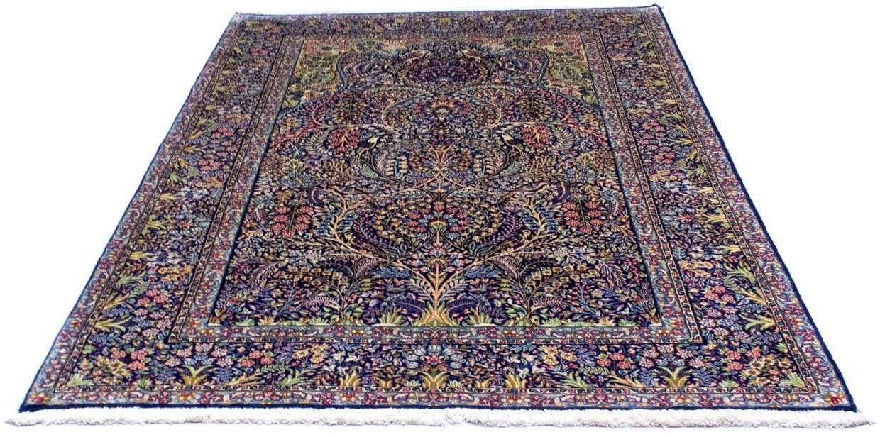 morgenland Wollen kleed Rafsanjan vloerkleed met de hand geknoopt donkerblauw