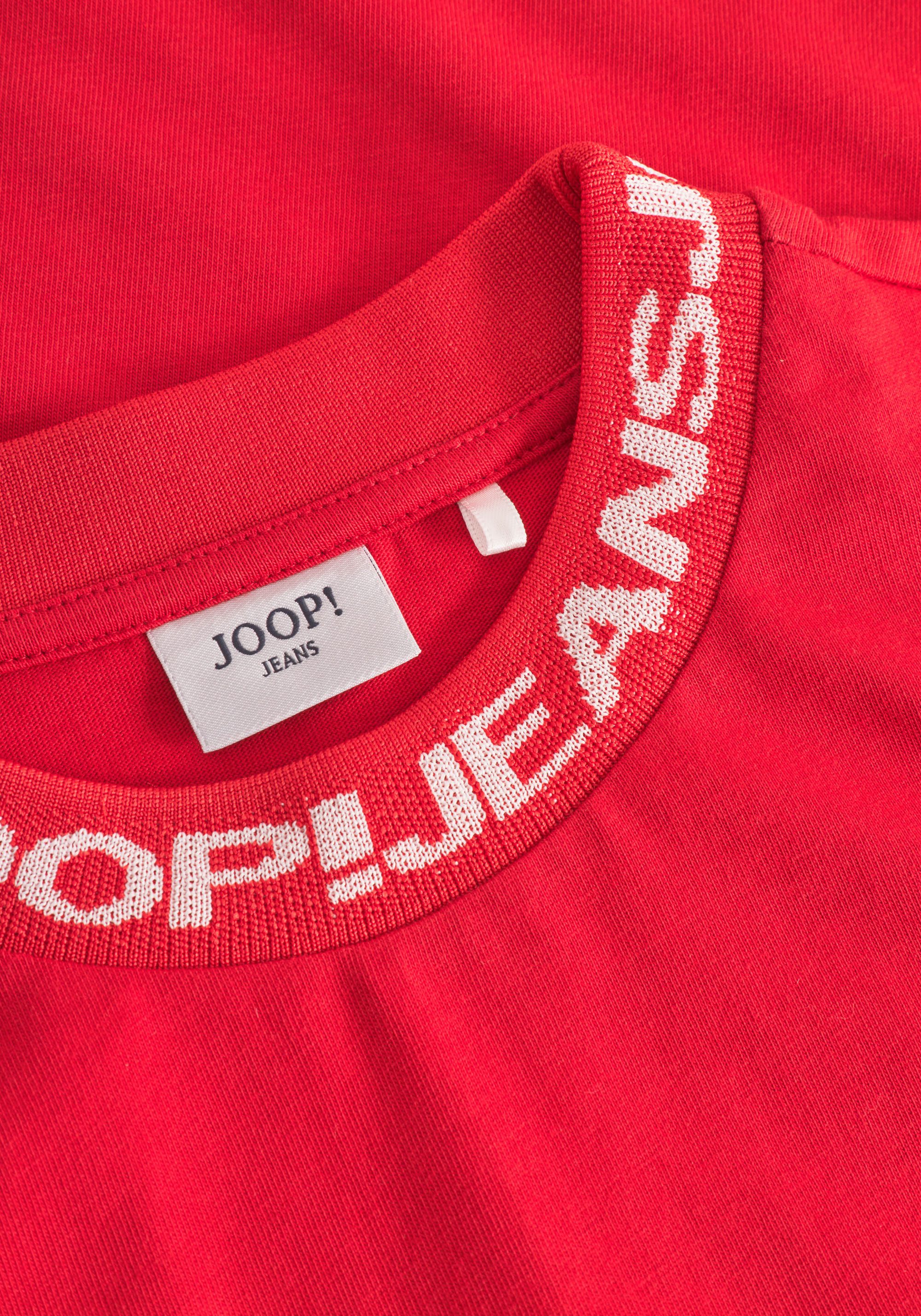 Joop Jeans T-shirt Tafi Kraag met logo-print