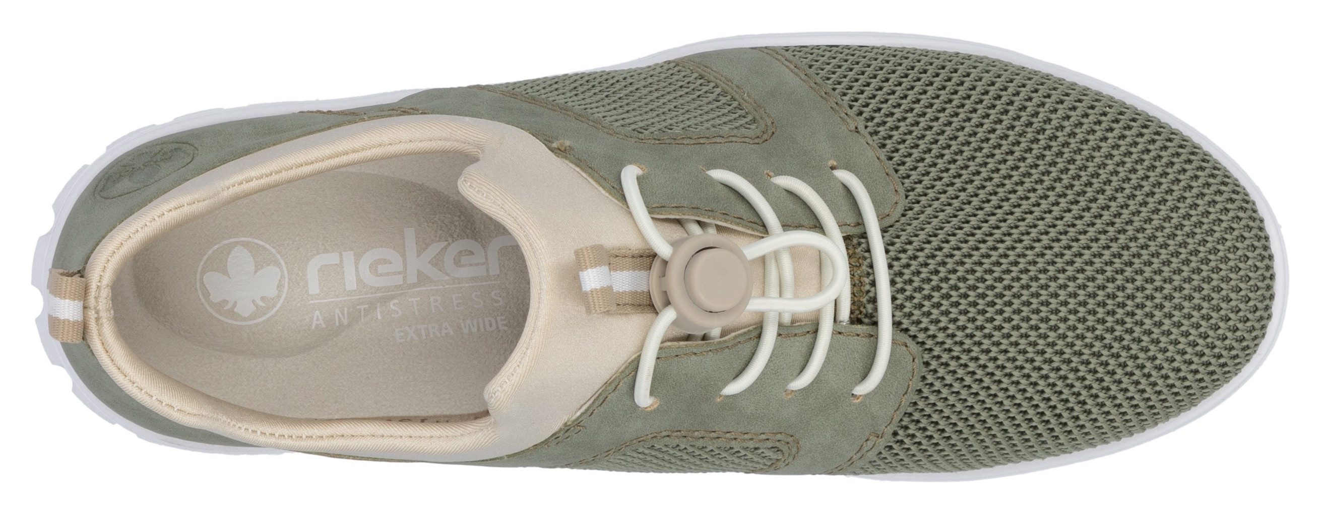 Rieker Slip-on sneakers , lage schoen, vrijetijdssneaker, instapschoen met aantrek lussen