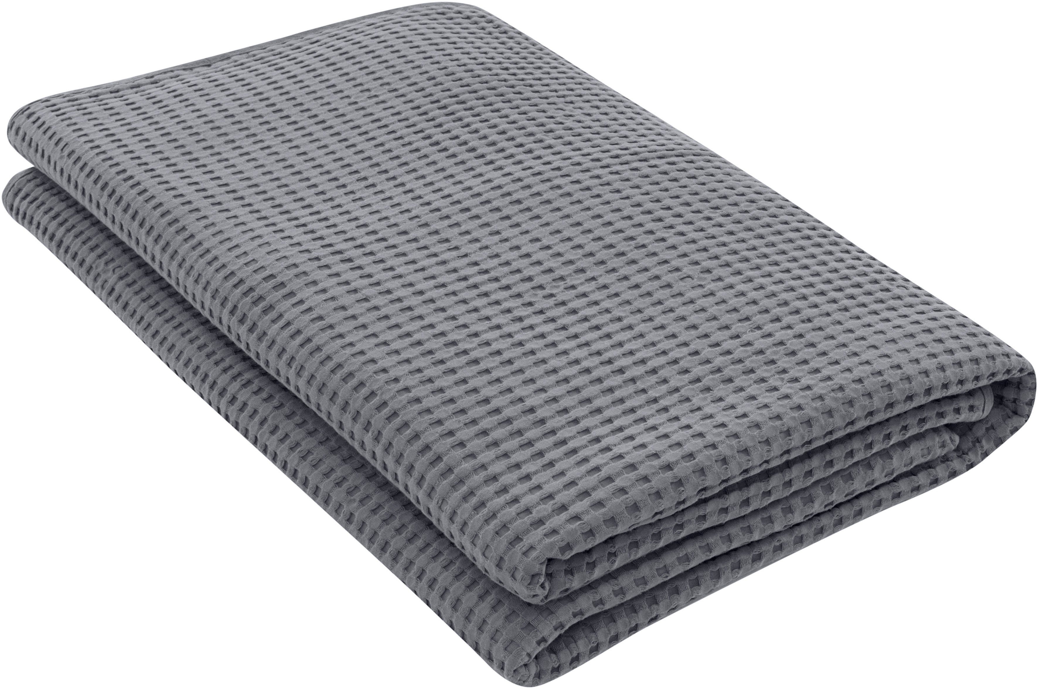andas Sprei Greta in wafelpiqué-look, vele kleuren beschikbaar, deken vanaf 150x250 cm