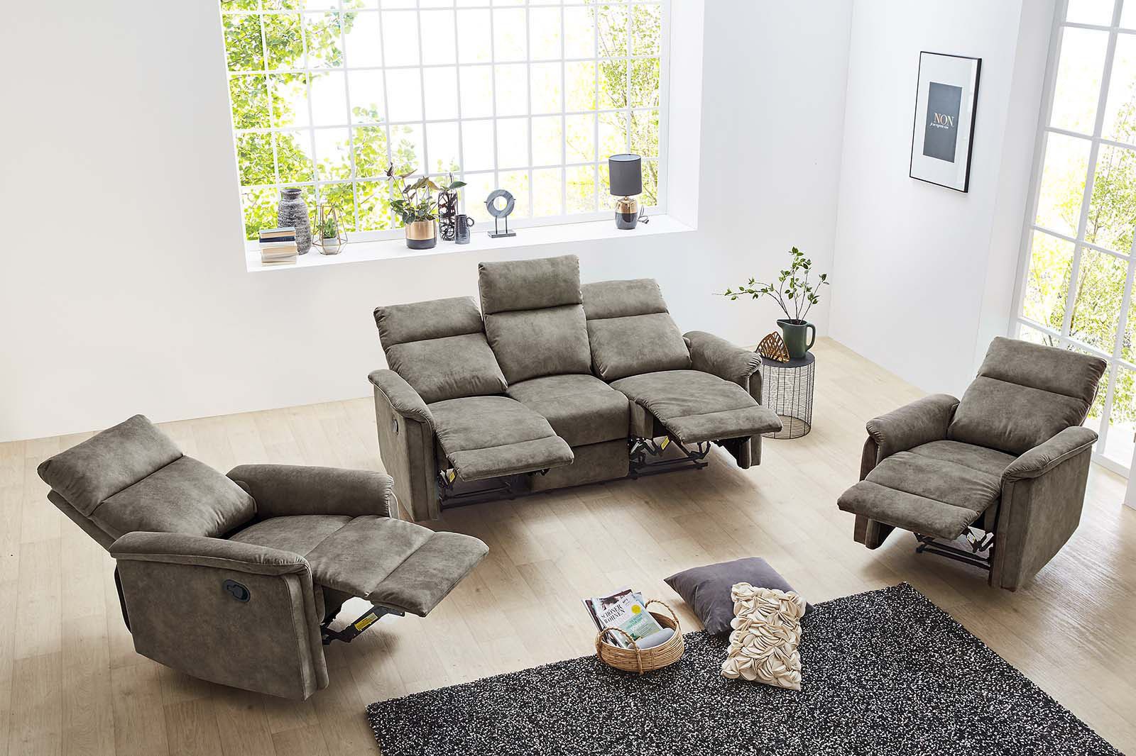 Jockenhöfer Gruppe 2-zitsbank Amrum Ligfunctie met halfautomatische relaxfunctie, TFK bekleding
