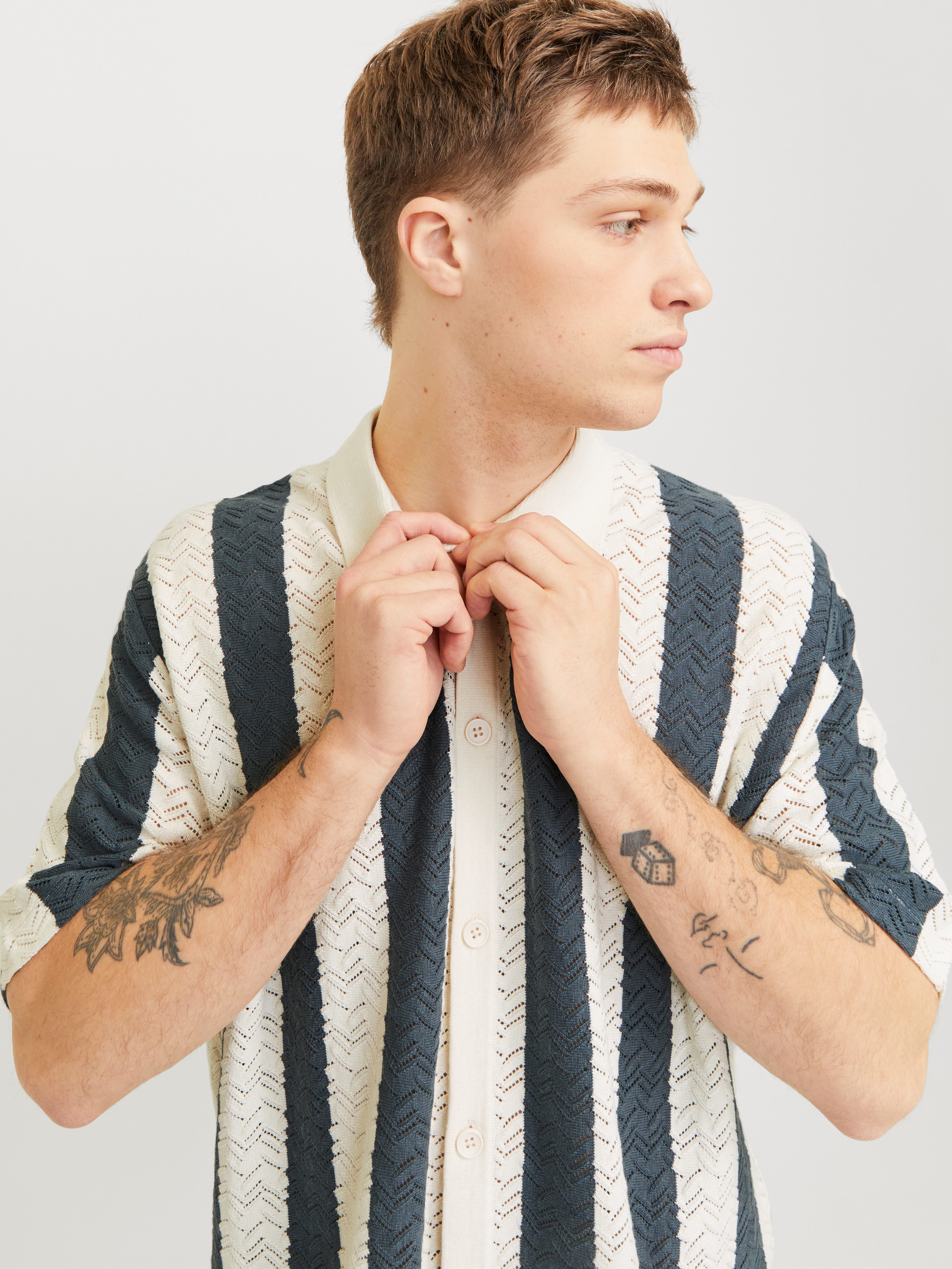 Jack & Jones Trui met polokraag JORTYLER KNIT SS POLO SN